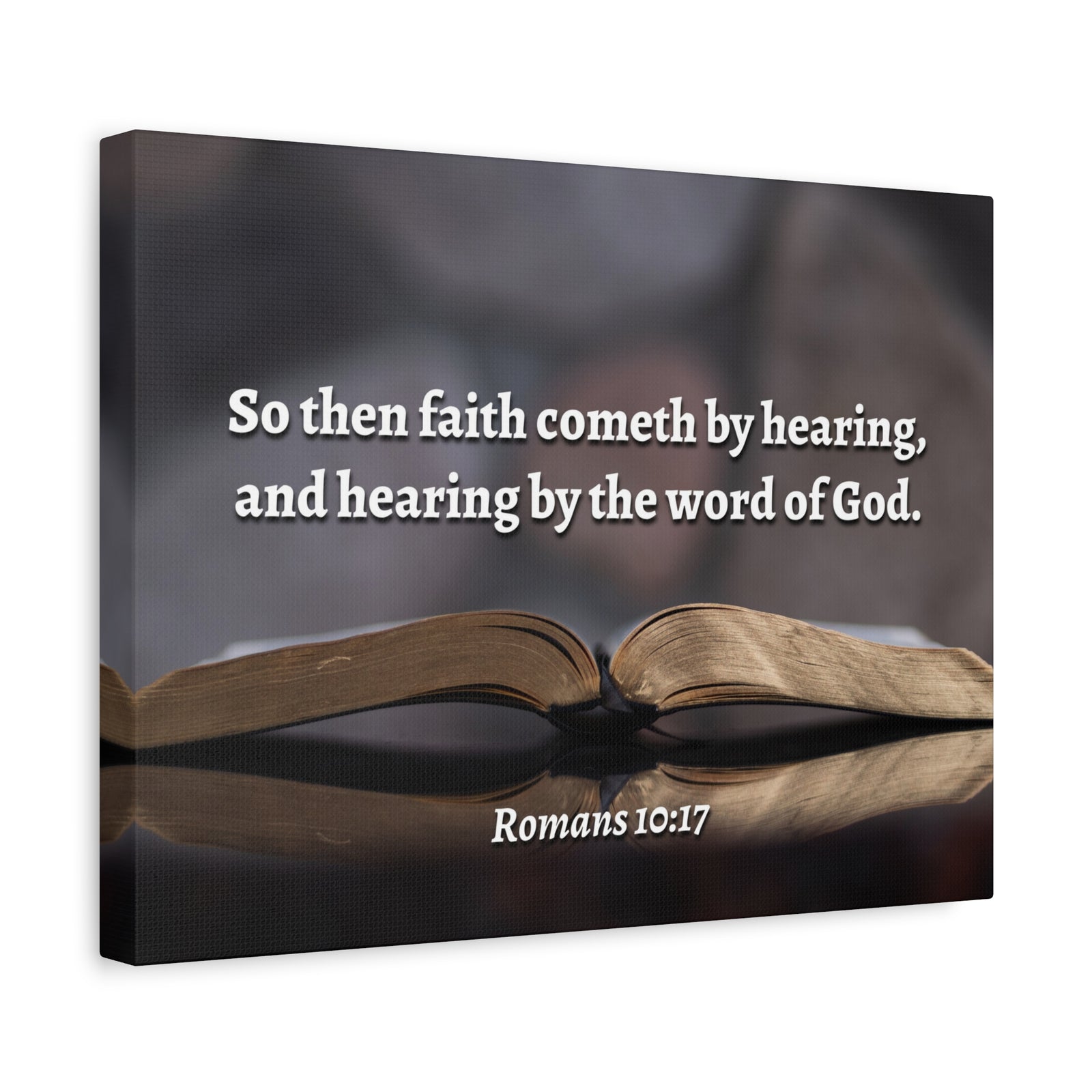 Scripture Canvas The Word Romans 10:17 Christian Wall Art Bible Verse Print Ready to Hang-Express Your Love Gifts