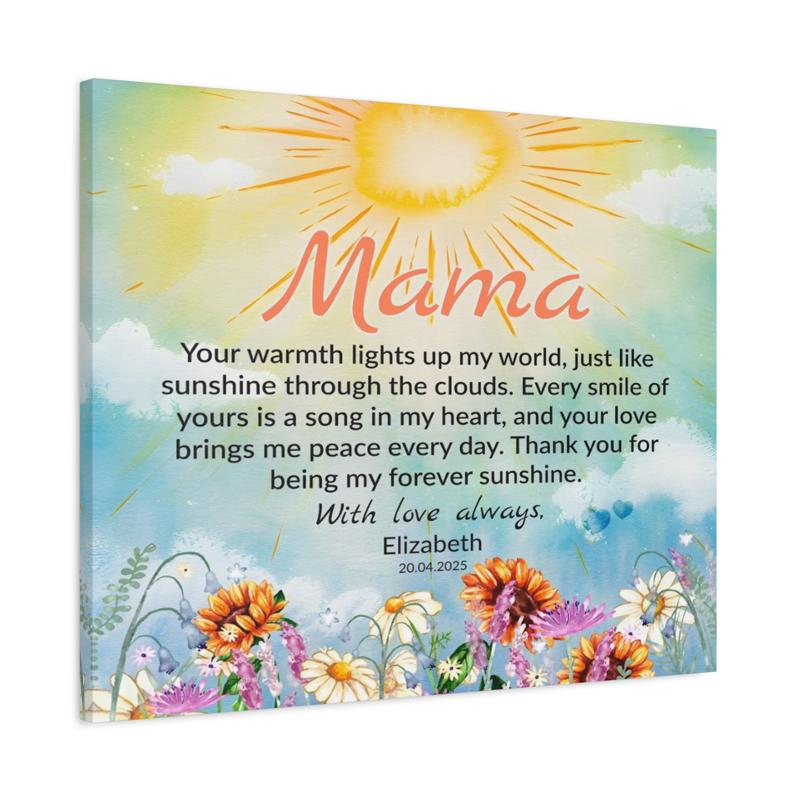 Personalized To Mom Your Smile Lifts Me Higher Custom Canvas Wall Art-Express Your Love Gifts