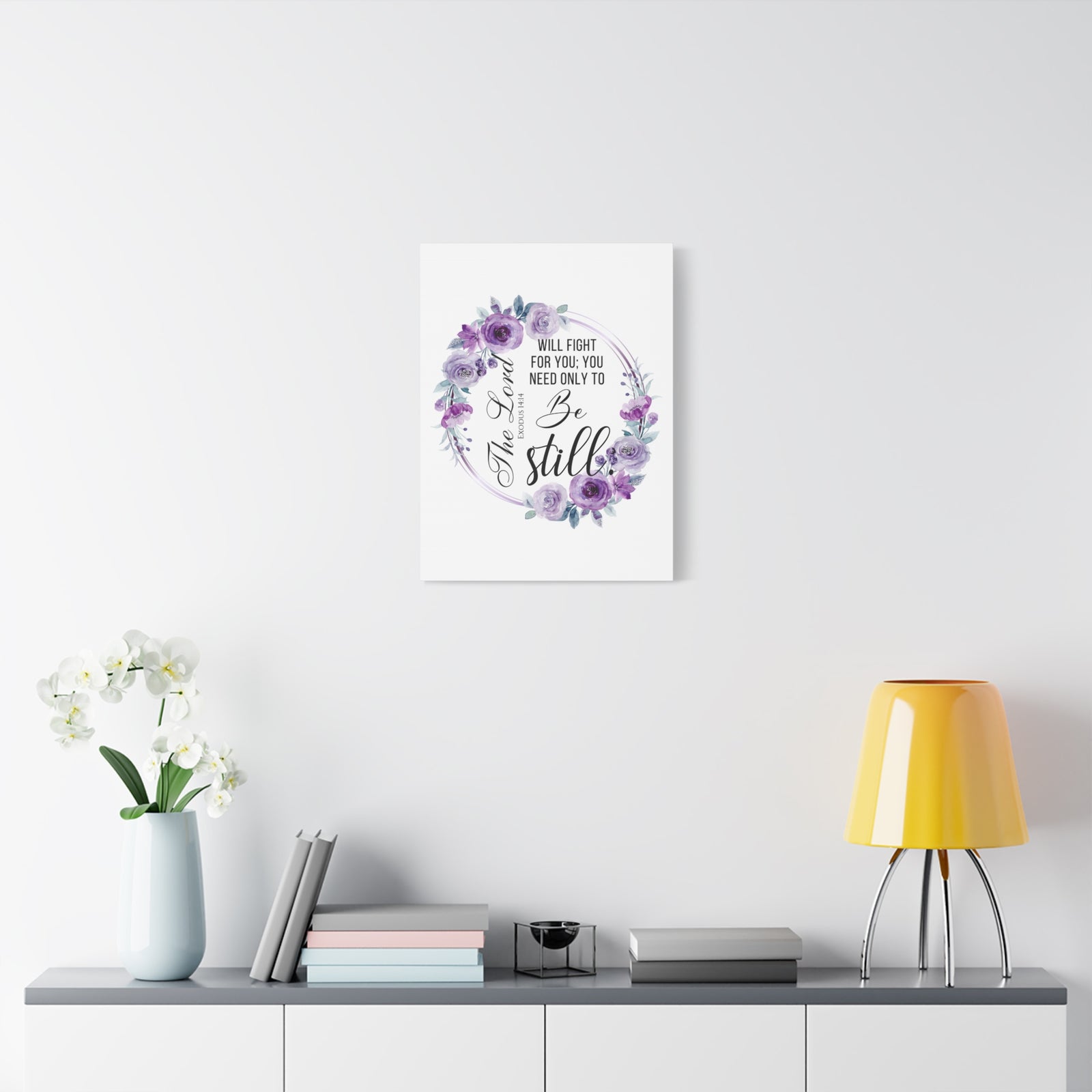 Scripture Walls Exodus 14:14 Be Still Bible Verse Canvas Christian Wall Art Ready to Hang Unframed-Express Your Love Gifts