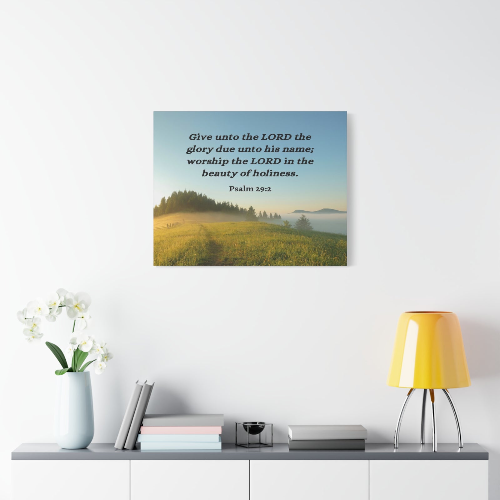 Scripture Walls Worship The Lord Psalm 29:2 Bible Verse Canvas Christian Wall Art Ready to Hang-Express Your Love Gifts