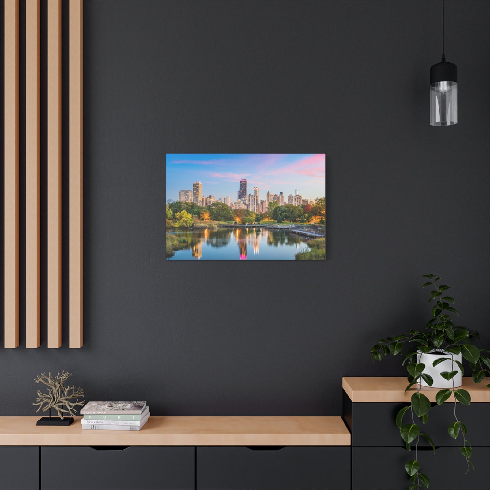 Chicago Daytime Skyline Canvas Artwork High-Quality Breathtaking Stunning Cityscape for Home Decor Ready to Hang-Express Your Love Gifts