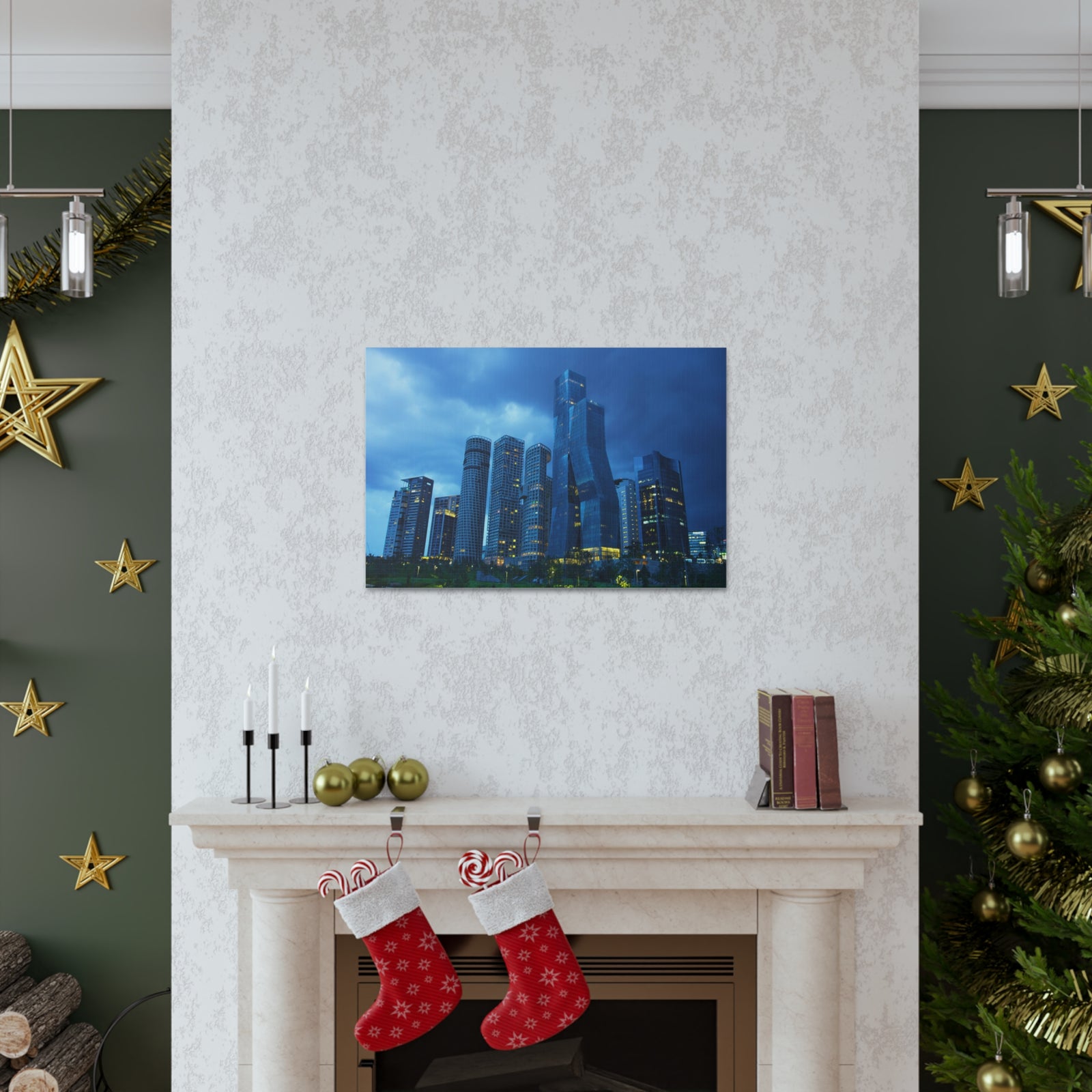 Mexico City Night Skyline Canvas Artwork High-Quality Breathtaking Stunning Cityscape for Home Decor Ready to Hang-Express Your Love Gifts