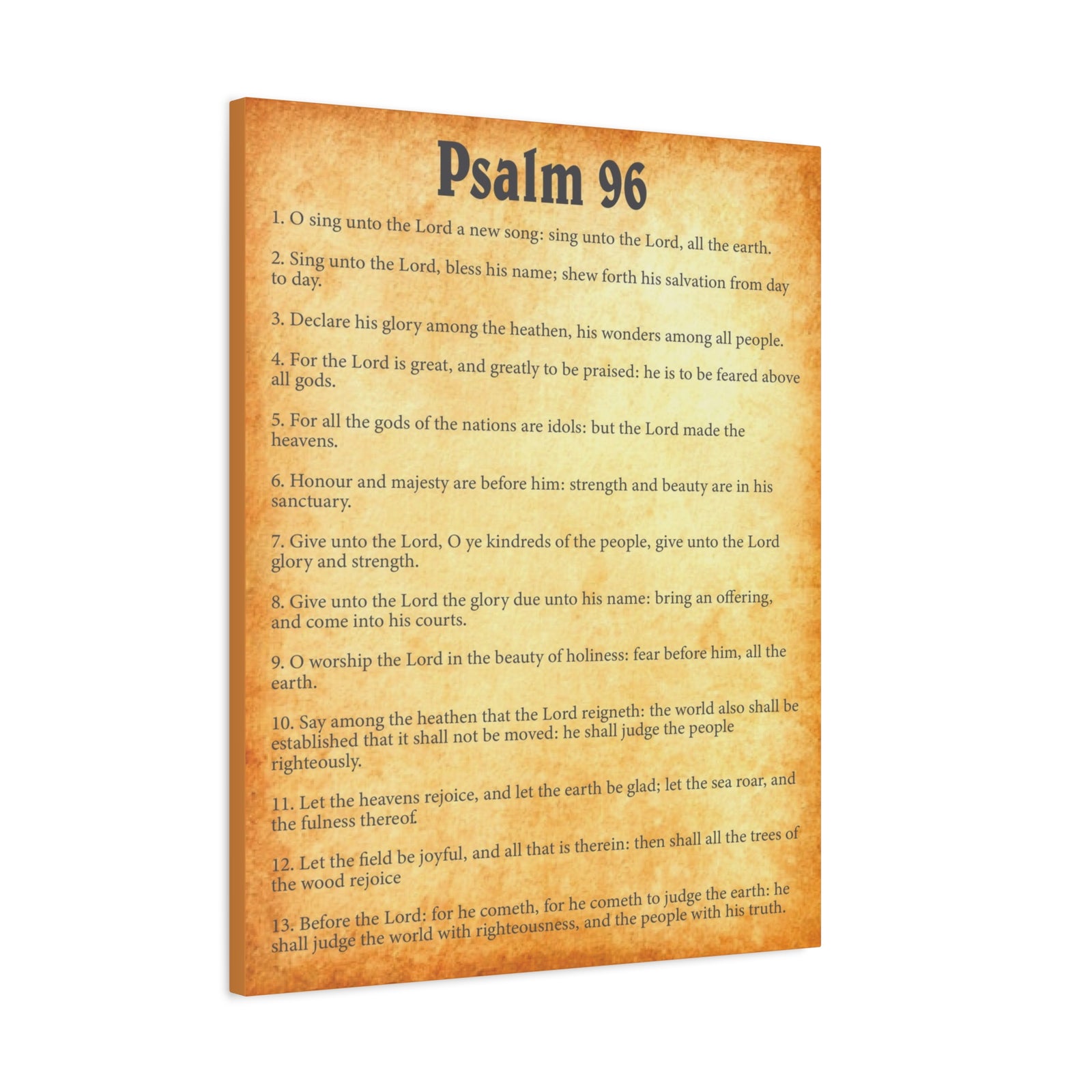 Scripture Walls Psalm 96 Gold Bible Chapter Canvas Christian Wall Art Ready to Hang-Express Your Love Gifts