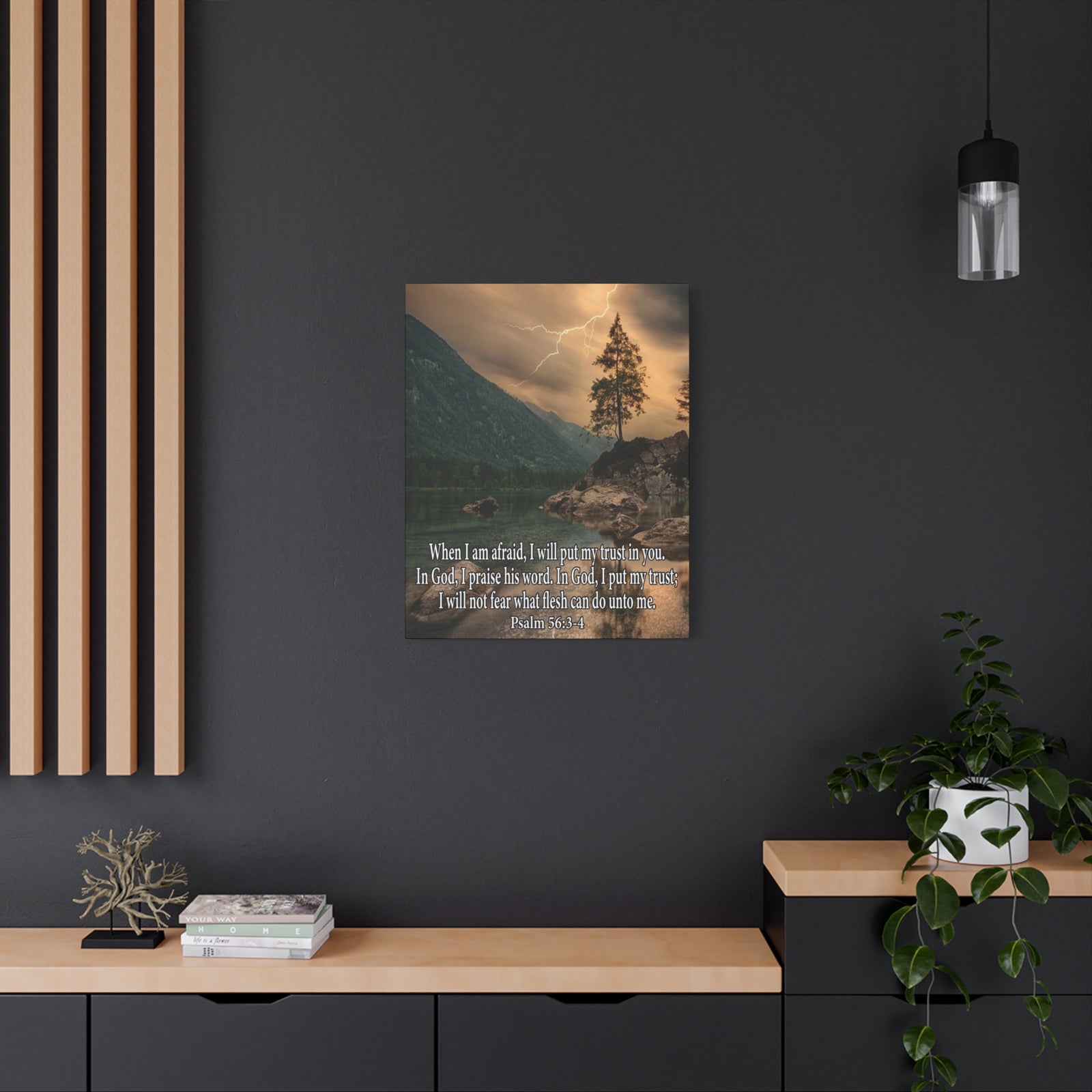 Scripture Canvas I Put My Trust in You Psalm 56:3-4 Christian Wall Art Bible Verse Print Ready to Hang-Express Your Love Gifts