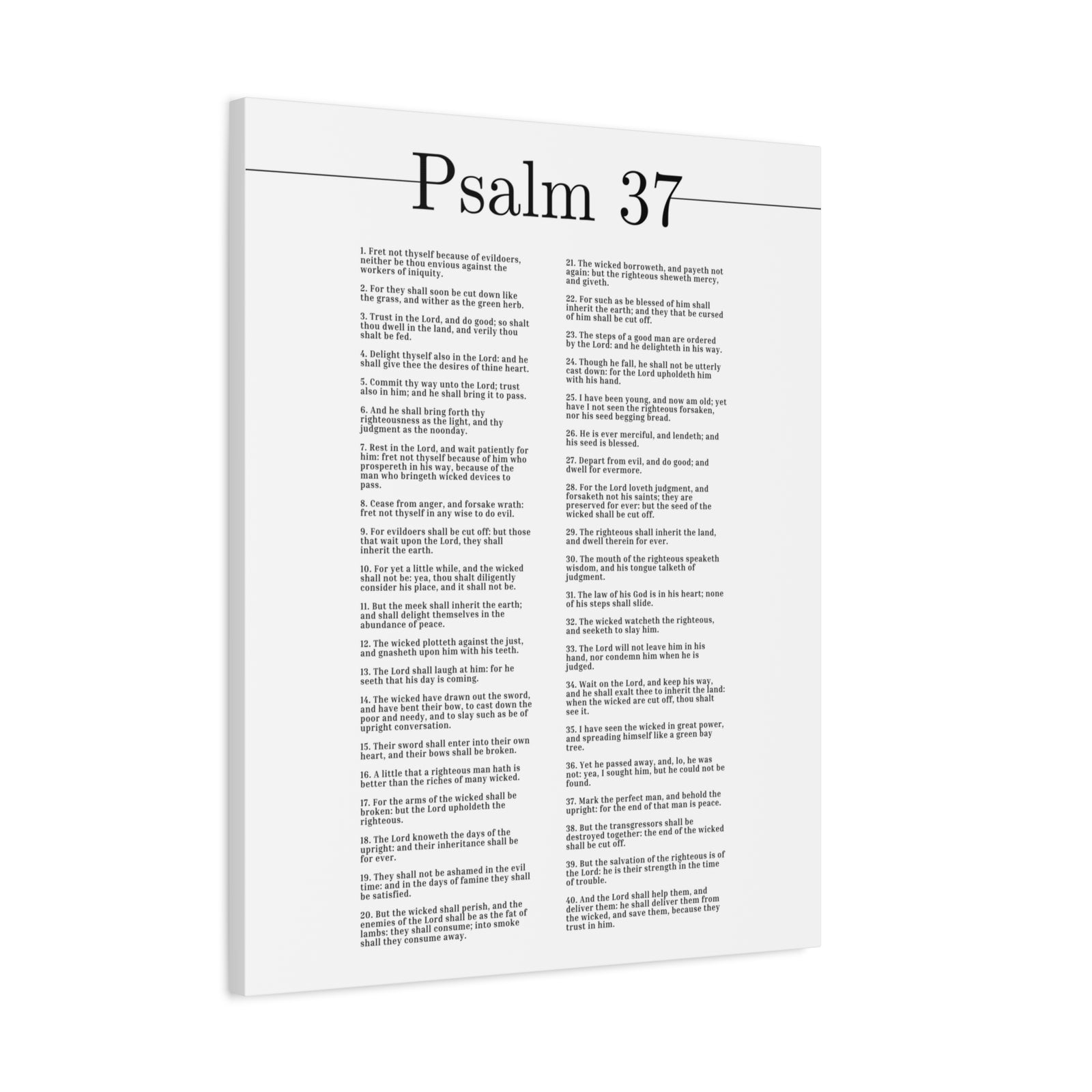 Scripture Canvas The Salvation Of The Righteous Psalm 37 Christian Wall Art Bible Verse Print Ready to Hang-Express Your Love Gifts