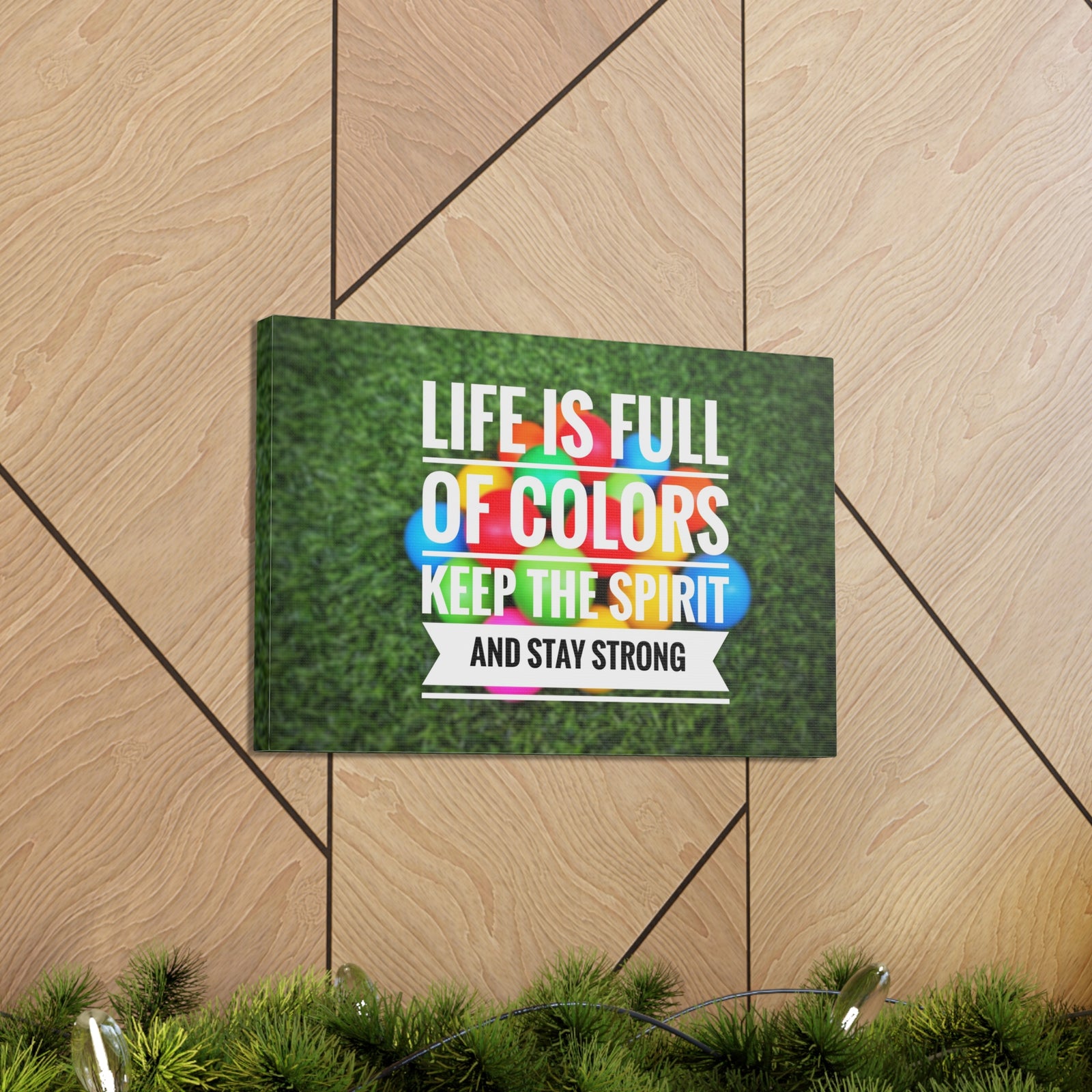 Inspirational Quote Canvas Life Is Full Of Colors Motivational Print Ready to Hang Artwork-Express Your Love Gifts
