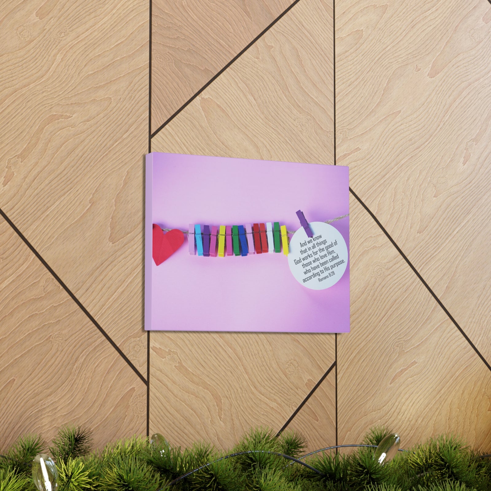 Scripture Walls His Purpose Romans 8:28 Bible Verse Canvas Christian Wall Art Ready to Hang-Express Your Love Gifts