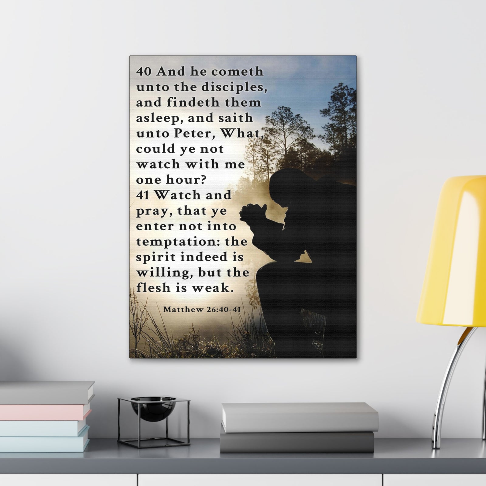 Scripture Walls Matthew 26:38-46 Bible Verse Canvas Christian Wall Art Ready to Hang Unframed-Express Your Love Gifts