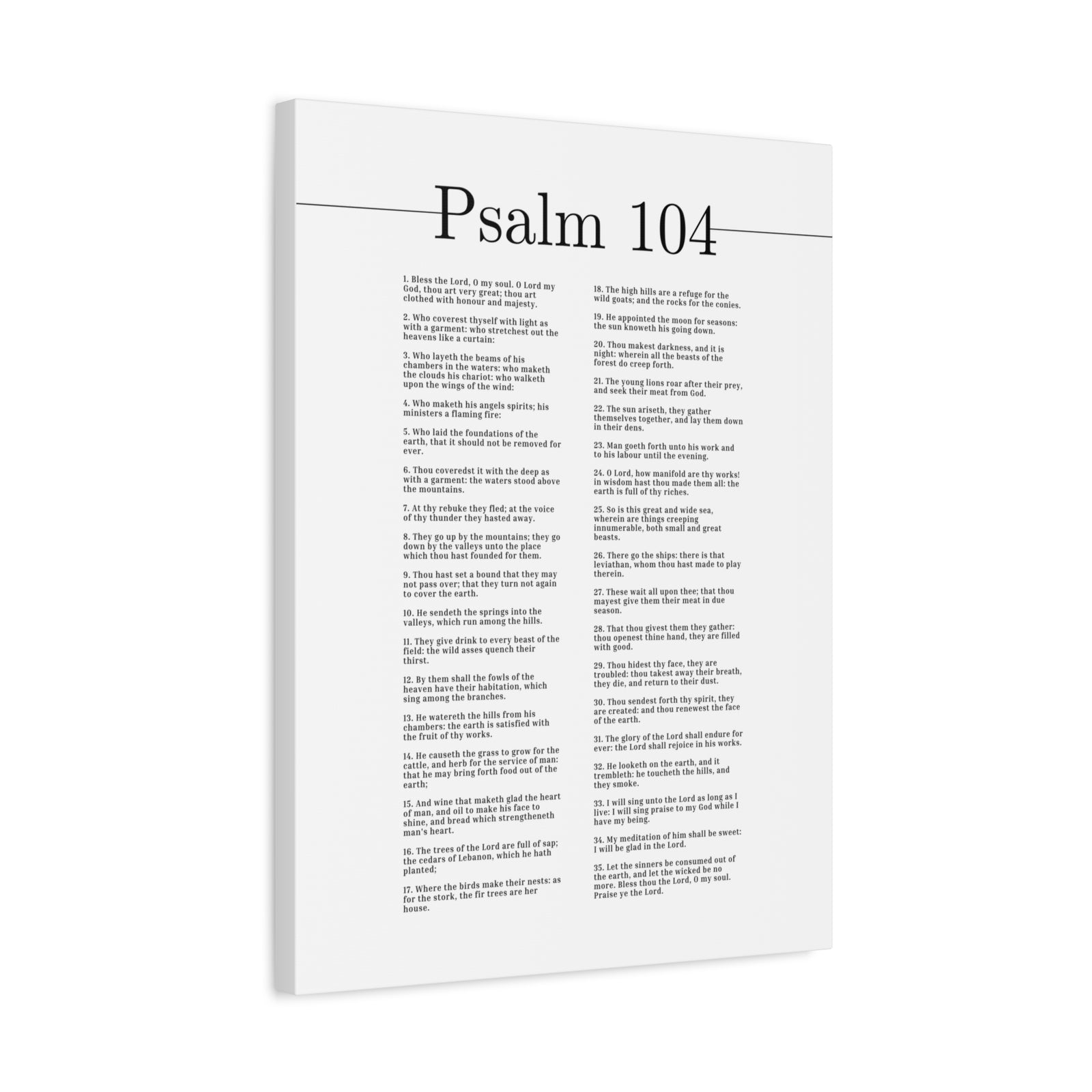 Scripture Canvas Clothed In Honour And Majesty Psalm 104 Christian Wall Art Bible Verse Print Ready to Hang-Express Your Love Gifts