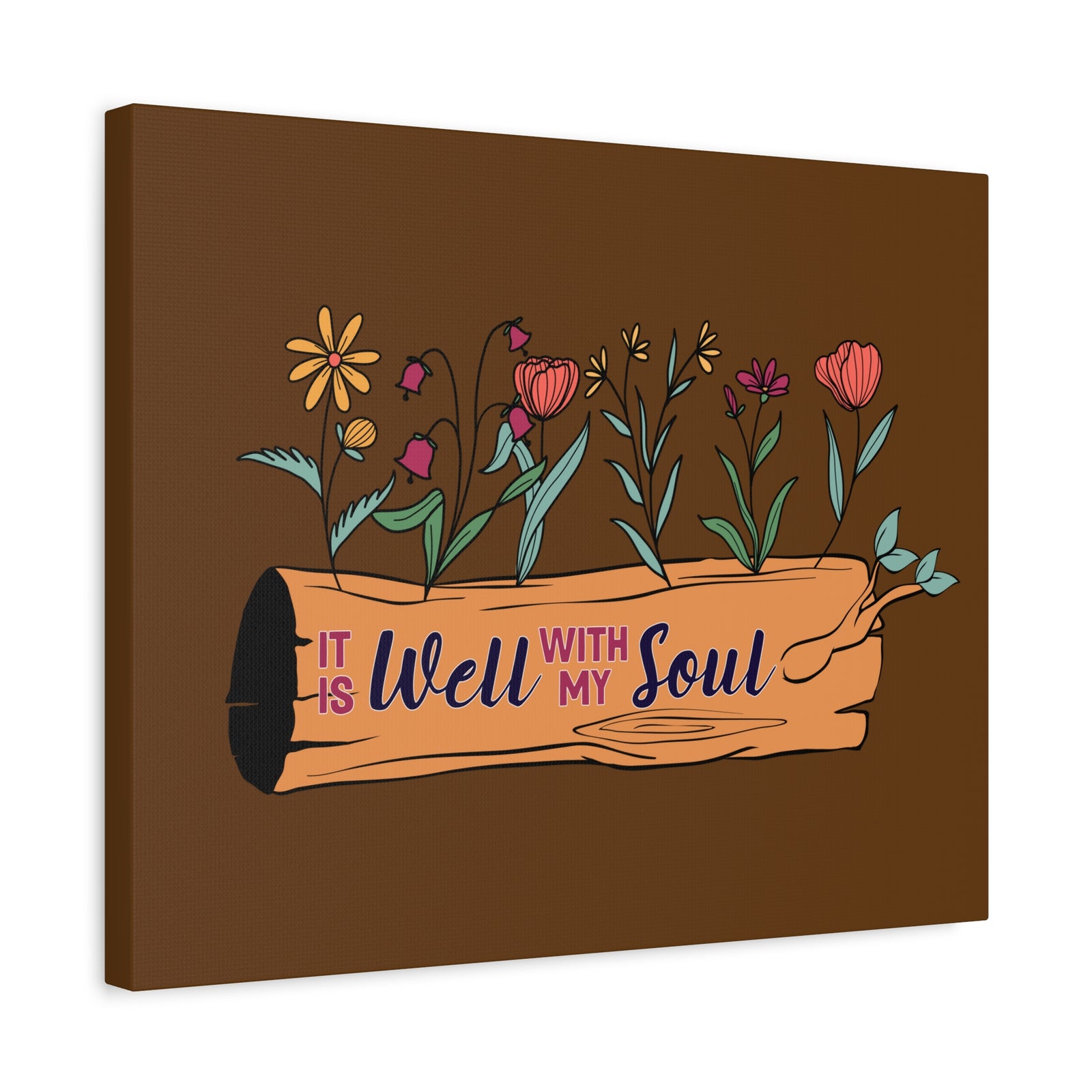 Scripture Canvas With My Soul Flower Psalm 42:7 Christian Wall Art Bible Verse Print Ready to Hang-Express Your Love Gifts