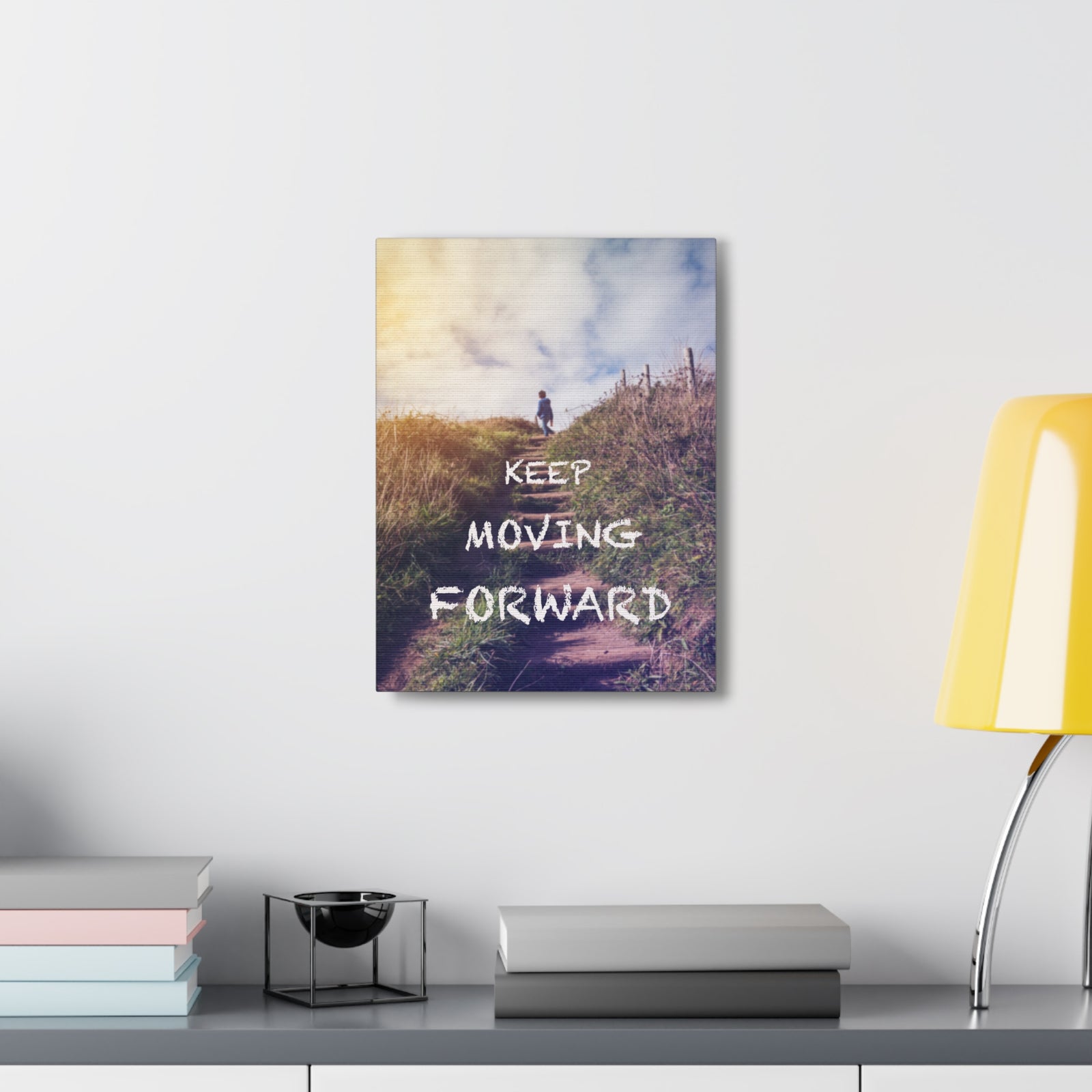 Inspirational Quote Canvas Keep Moving Forward Motivational Print Ready to Hang Artwork-Express Your Love Gifts