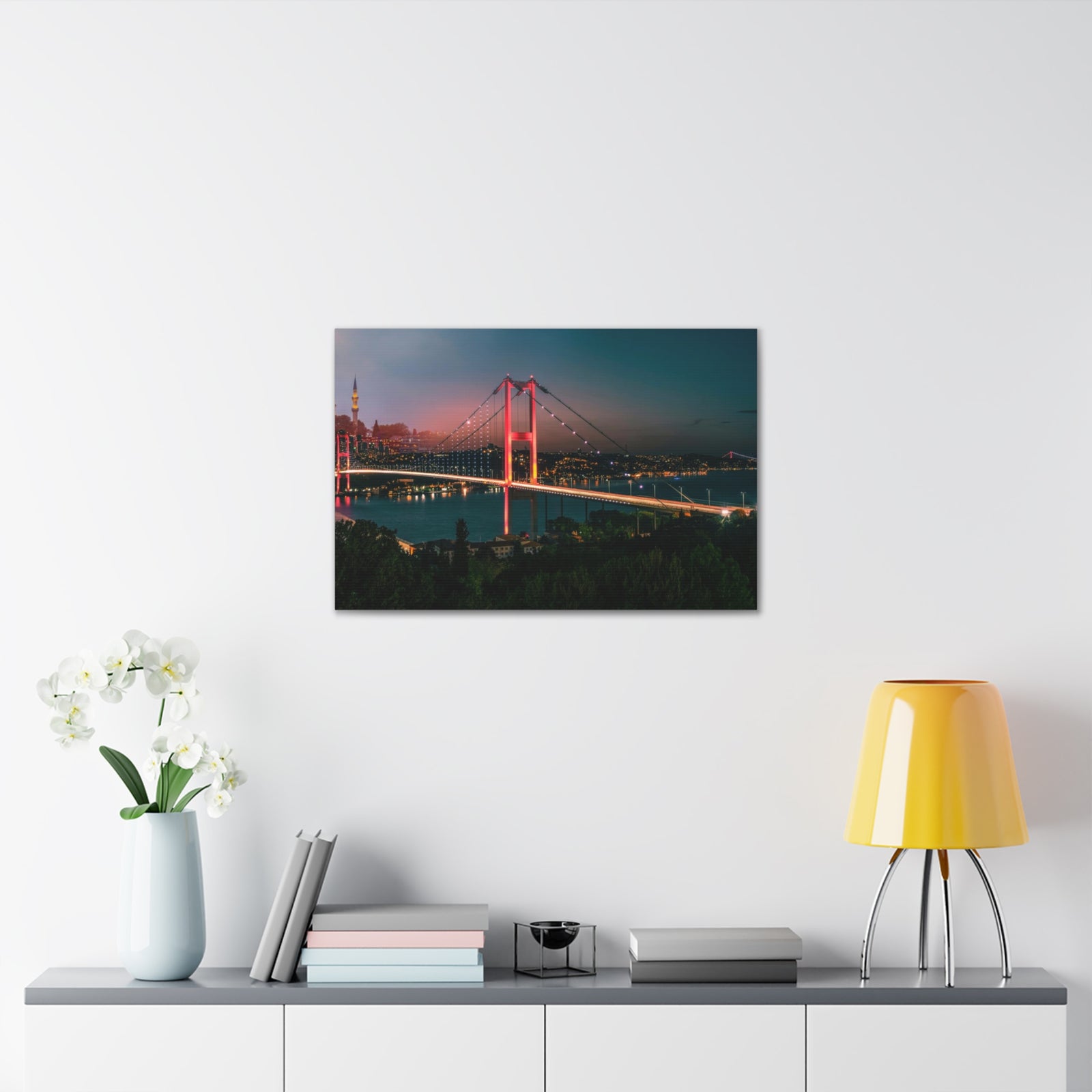 Istanbul Night Skyline Canvas Artwork High-Quality Breathtaking Stunning Cityscape for Home Decor Ready to Hang-Express Your Love Gifts