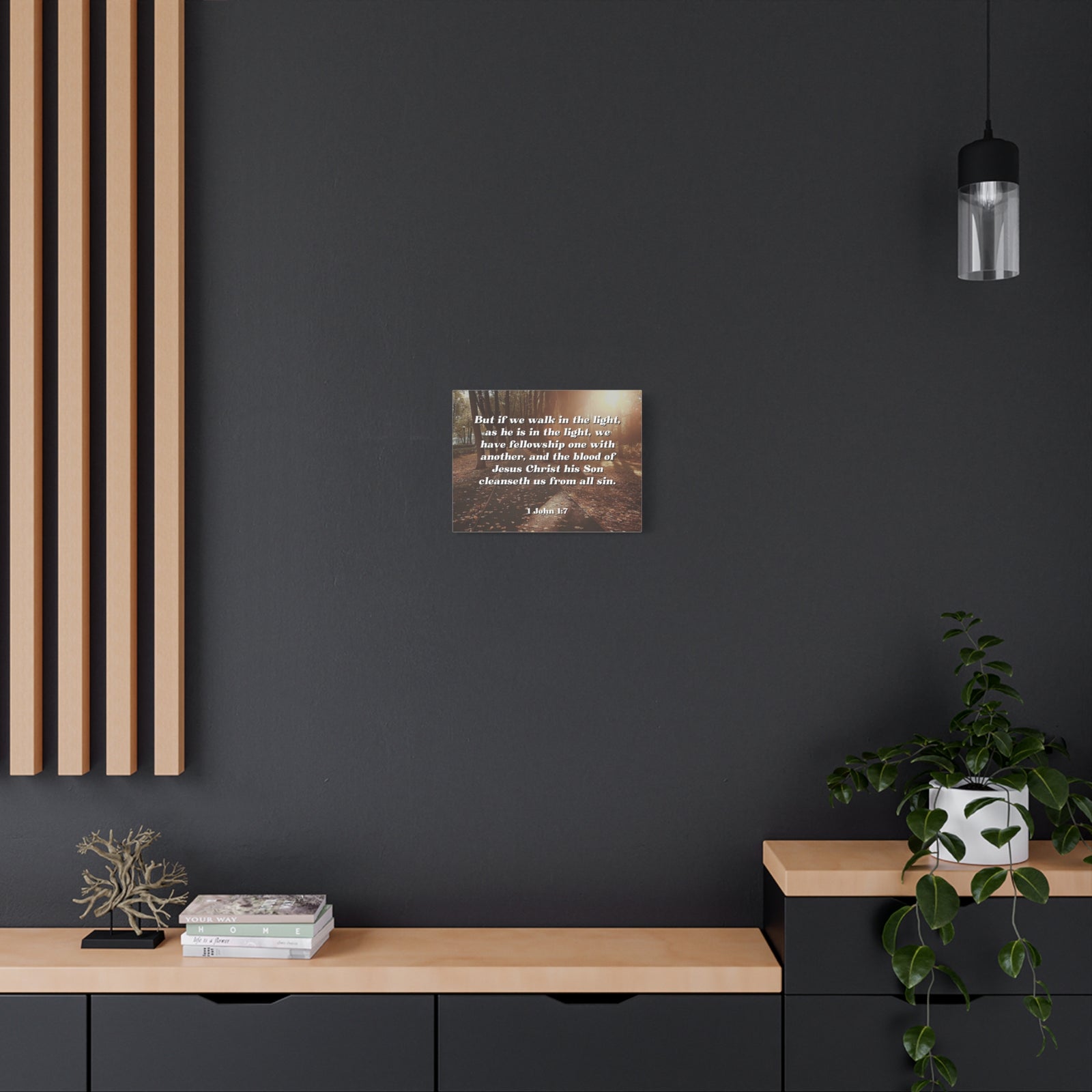 Scripture Canvas Cleanseth Us 1 John 1:7 Christian Wall Art Bible Verse Print Ready to Hang-Express Your Love Gifts
