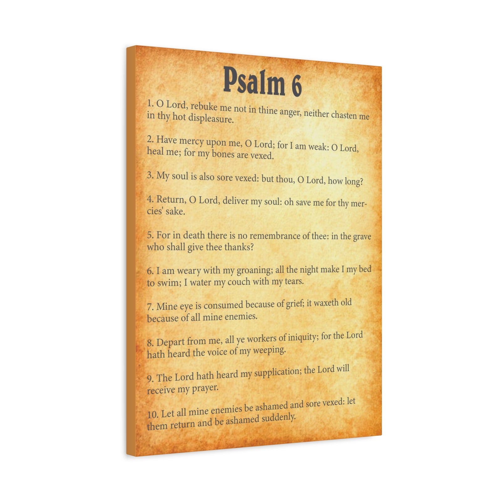 Scripture Walls Psalm 6 Gold Bible Chapter Canvas Christian Wall Art Ready to Hang-Express Your Love Gifts