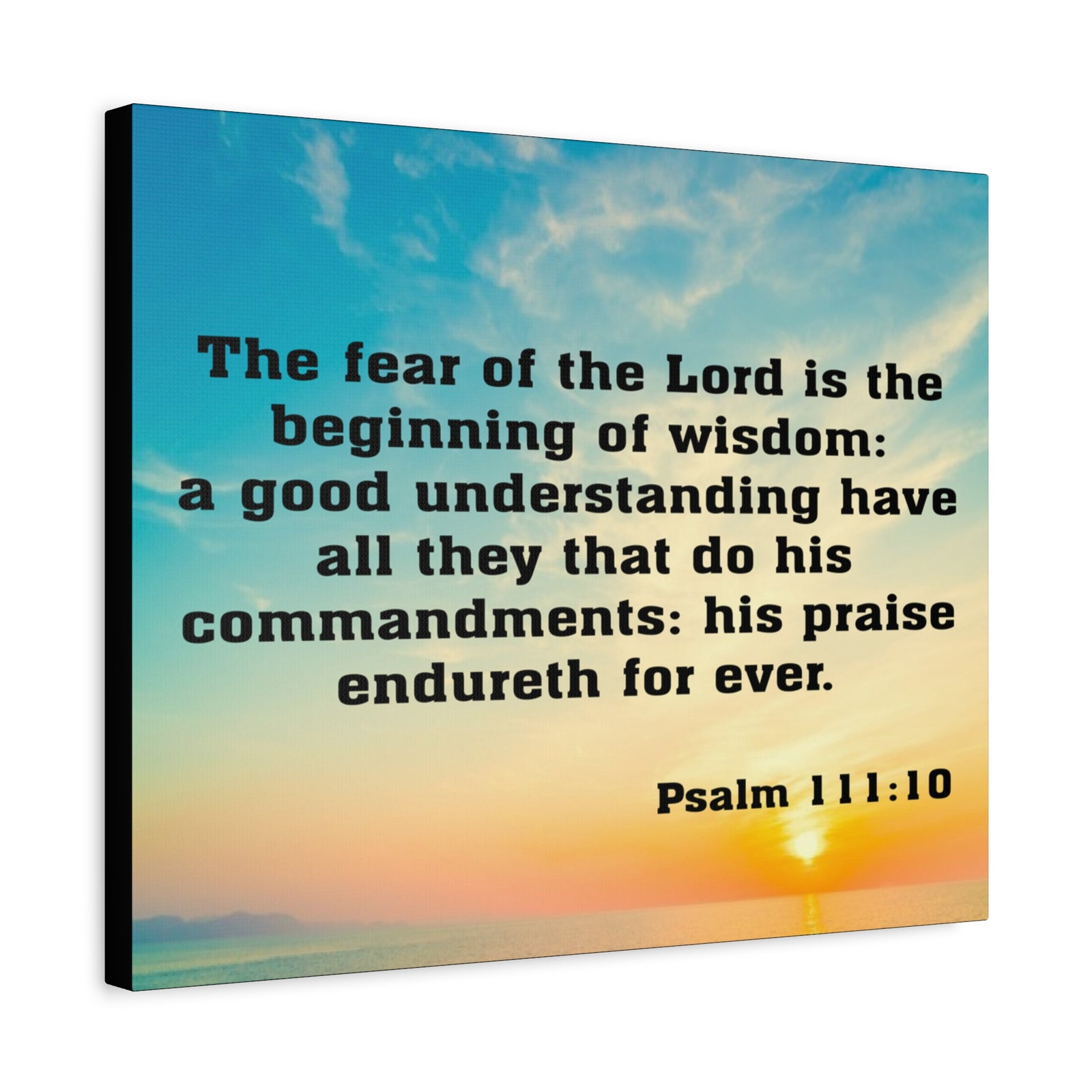Bible Verse Canvas The Fear of The Lord is The Beginning of Wisdom Psalm 111:10 Christian Home Décor Wall Art Scripture Ready to Hang Faith Print-Express Your Love Gifts