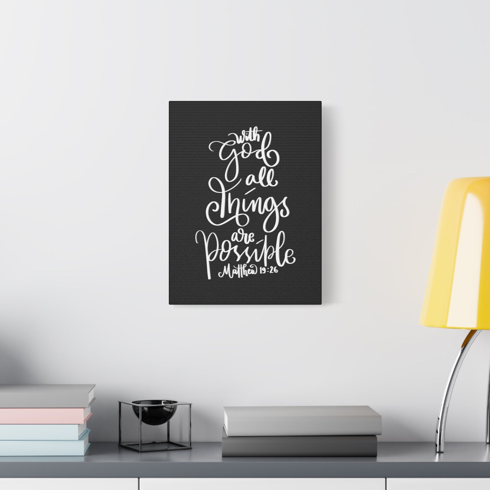 Scripture Walls All Things Are Possible Matthew 19:26 Bible Verse Canvas Christian Wall Art Ready to Hang-Express Your Love Gifts