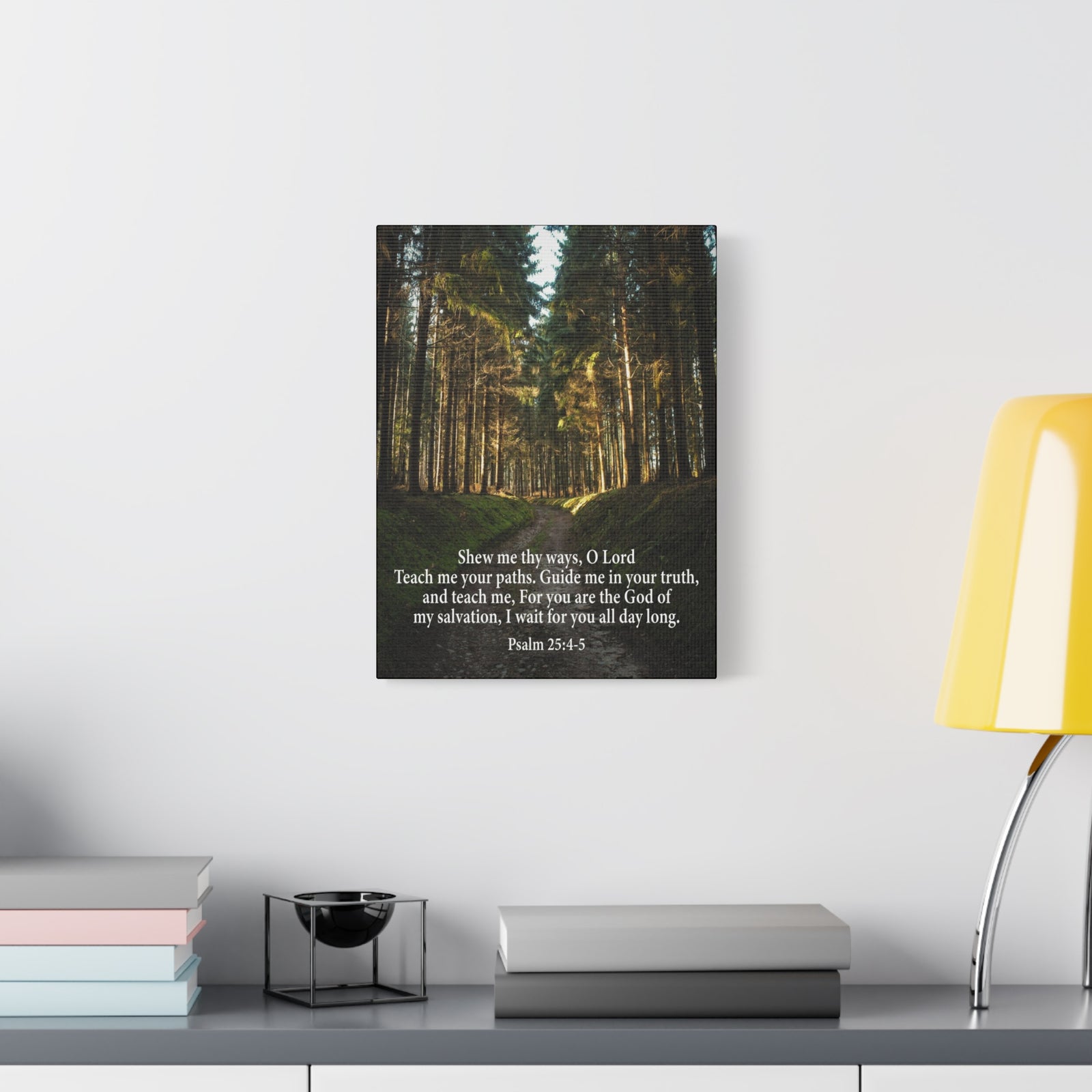 Scripture Canvas Baptism Psalm 25:4-5 Christian Wall Art Bible Verse Print Ready to Hang-Express Your Love Gifts