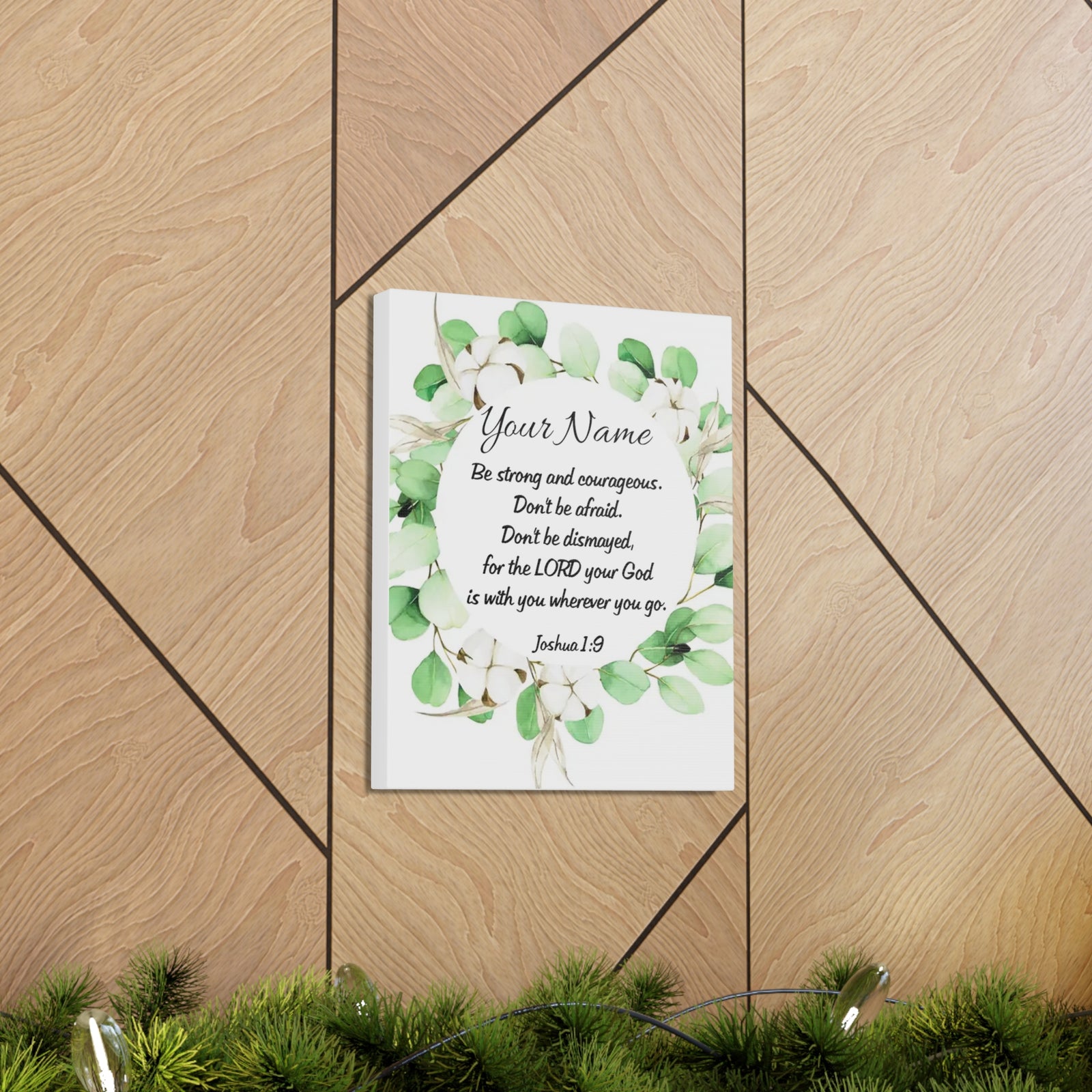 Scripture Walls Personalized Joshua 1:9 Bible Chapter Canvas Christian Wall Art Ready to Hang-Express Your Love Gifts