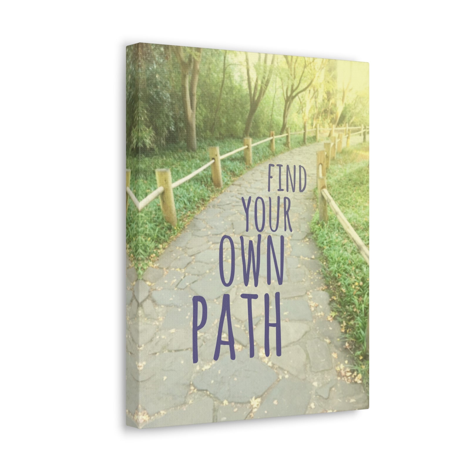 Inspirational Quote Canvas Find Your Own Path Motivational Print Ready to Hang Artwork-Express Your Love Gifts