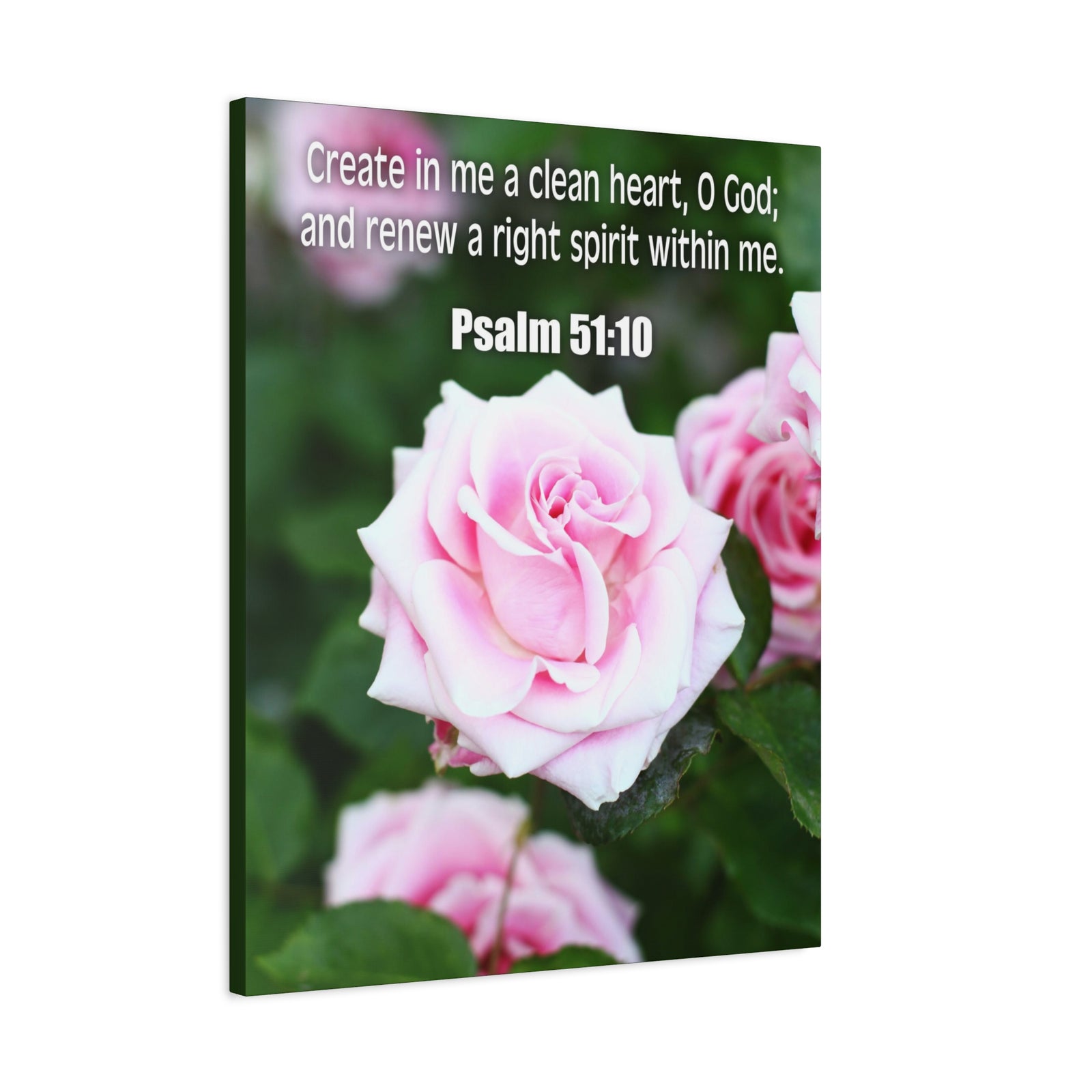 Scripture Canvas Create In Me Psalm 51:10 Christian Wall Art Bible Verse Print Ready to Hang-Express Your Love Gifts
