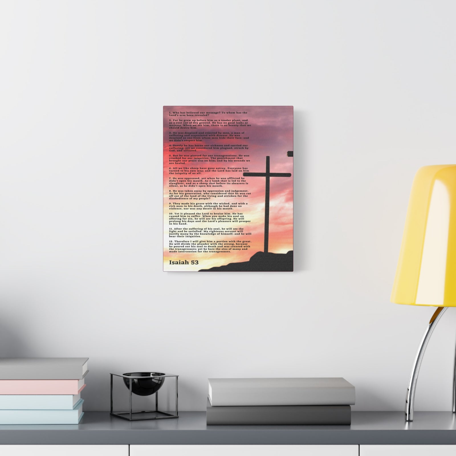 Scripture Canvas Prophecy Of Jesus Colored Isaiah 53 Christian Wall Art Bible Verse Print Ready to Hang-Express Your Love Gifts