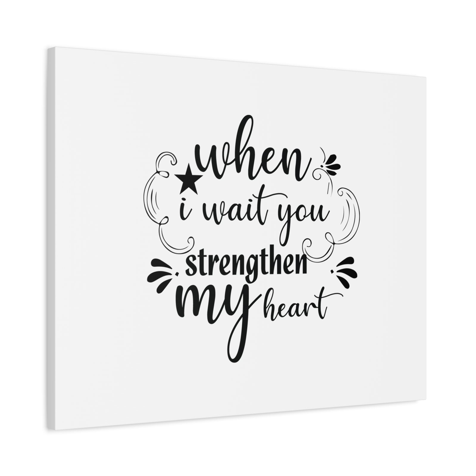 Scripture Canvas Strengthen My Heart Psalm 27:14 Star Christian Wall Art Bible Verse Print Ready to Hang-Express Your Love Gifts