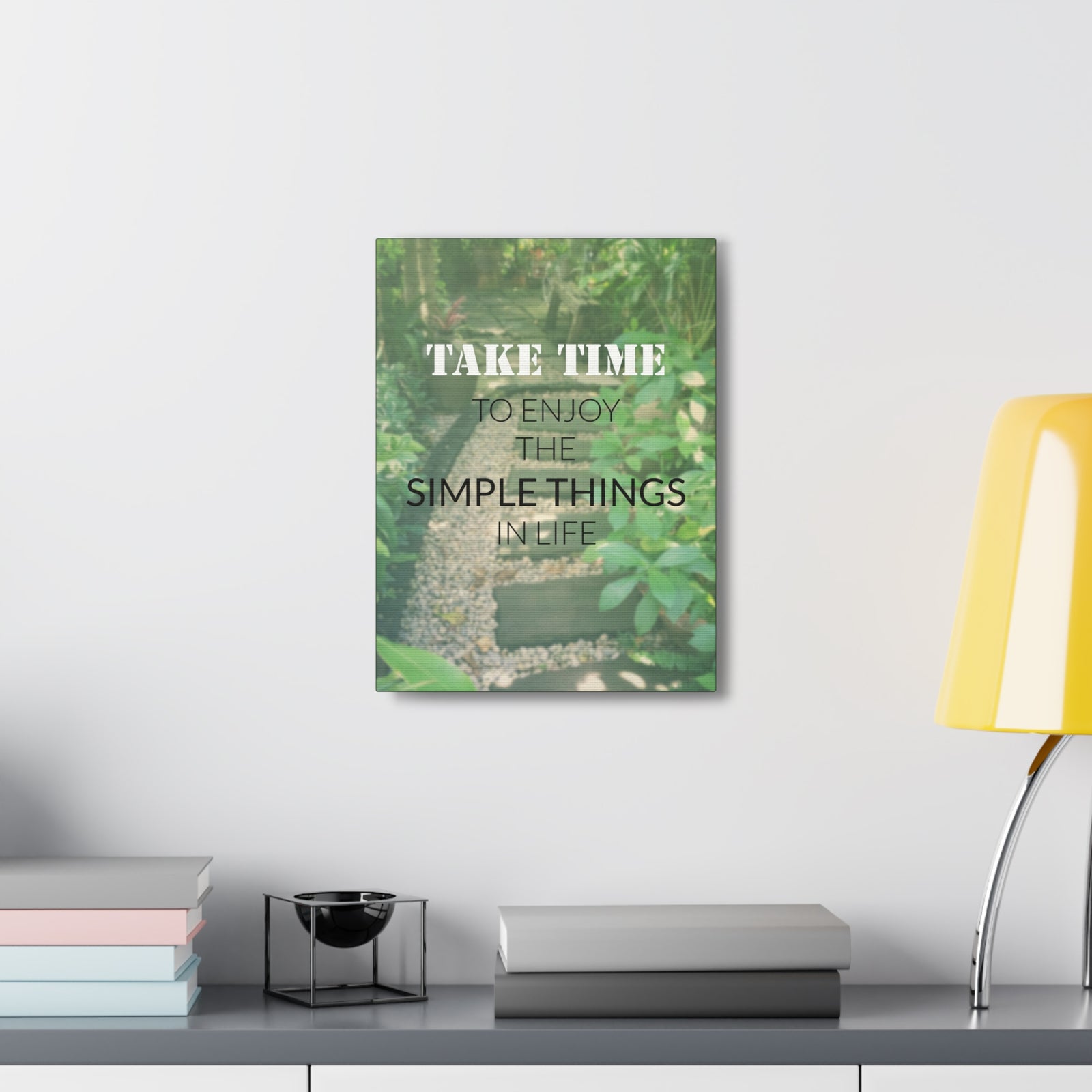 Inspirational Quote Canvas Take Time To Enjoy Motivational Print Ready to Hang Artwork-Express Your Love Gifts