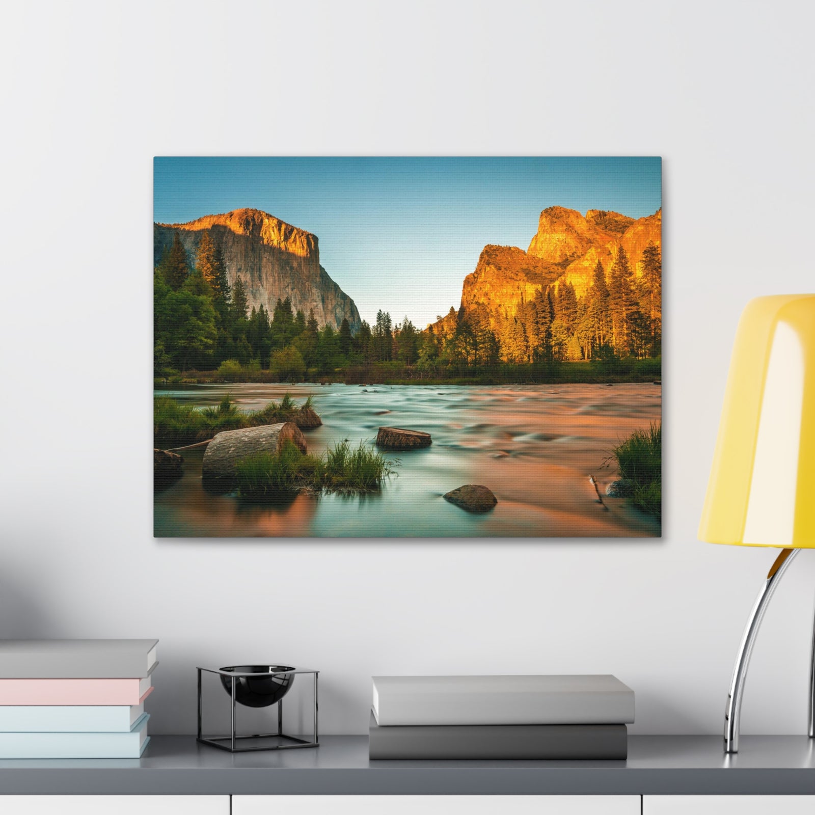 Mountain Valley Golden Hour Nature Wilderness Photography Canvas Wall Art for Home Decor Ready-to-Hang-Express Your Love Gifts