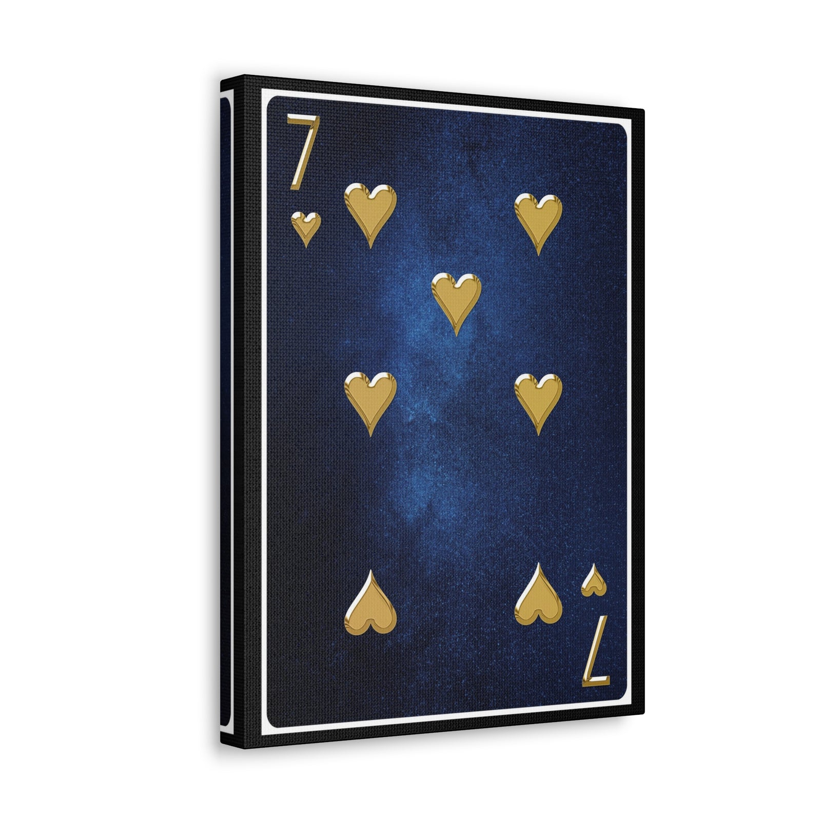 Seven Of Hearts Space Background Playing Card Canvas Wall Art for Home Decor Ready-to-Hang-Express Your Love Gifts