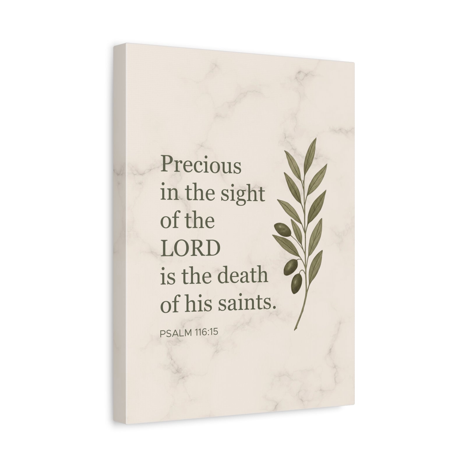 Scripture Canvas Precious in the Sight of the Lord Psalm 116:15 Christian Wall Art Bible Verse Print Ready to Hang-Express Your Love Gifts