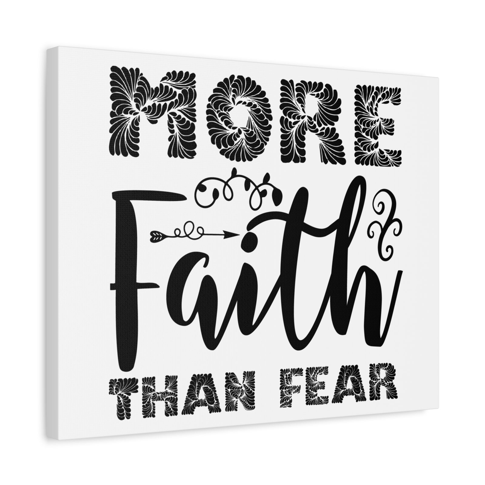 Scripture Canvas Faith Than Fear Psalm 27:1 Christian Wall Art Print Ready to Hang-Express Your Love Gifts