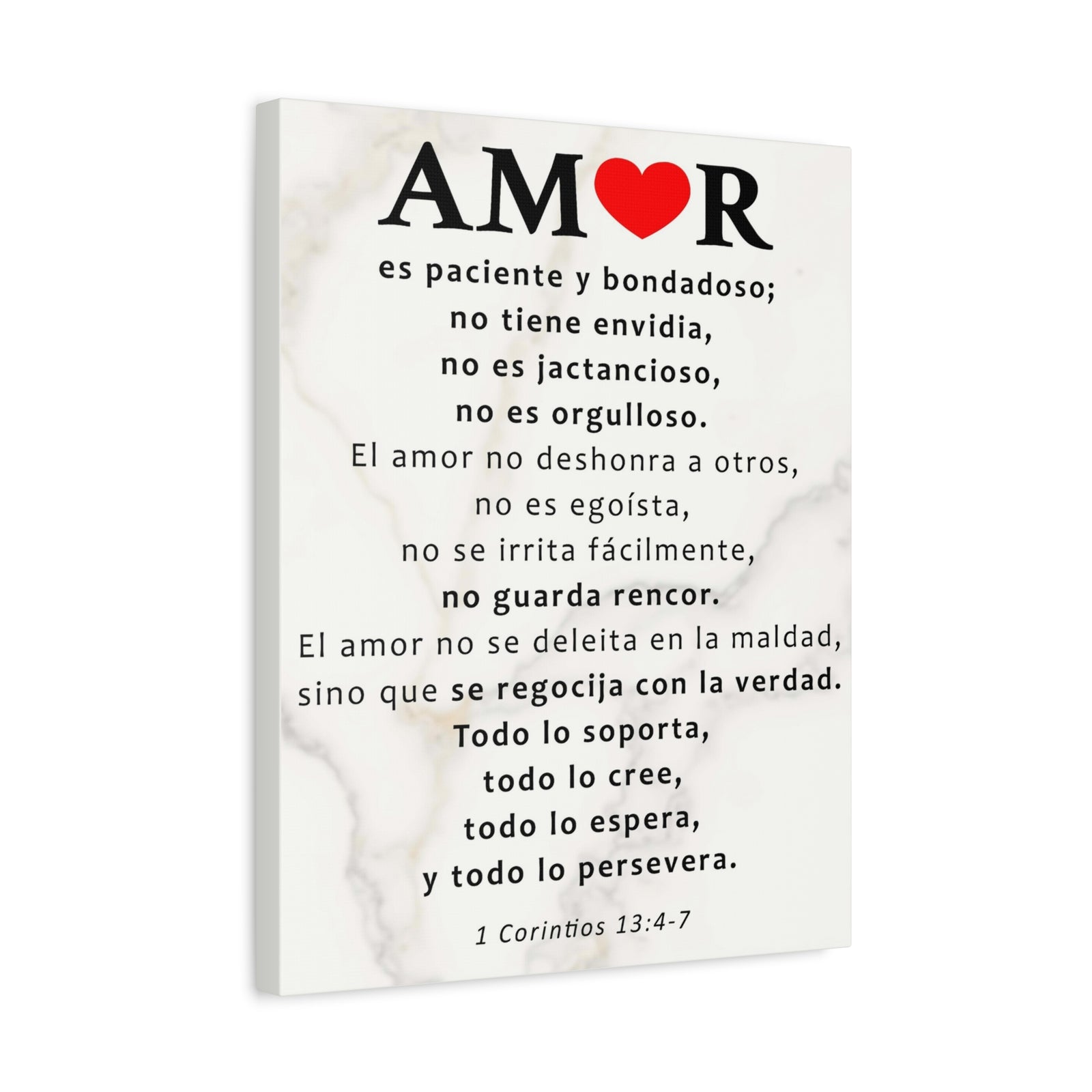 Scripture Walls Amor 1 Corintios 13:4-7 Bible Verse Canvas Christian Wall Art Ready to Hang Unframed-Express Your Love Gifts