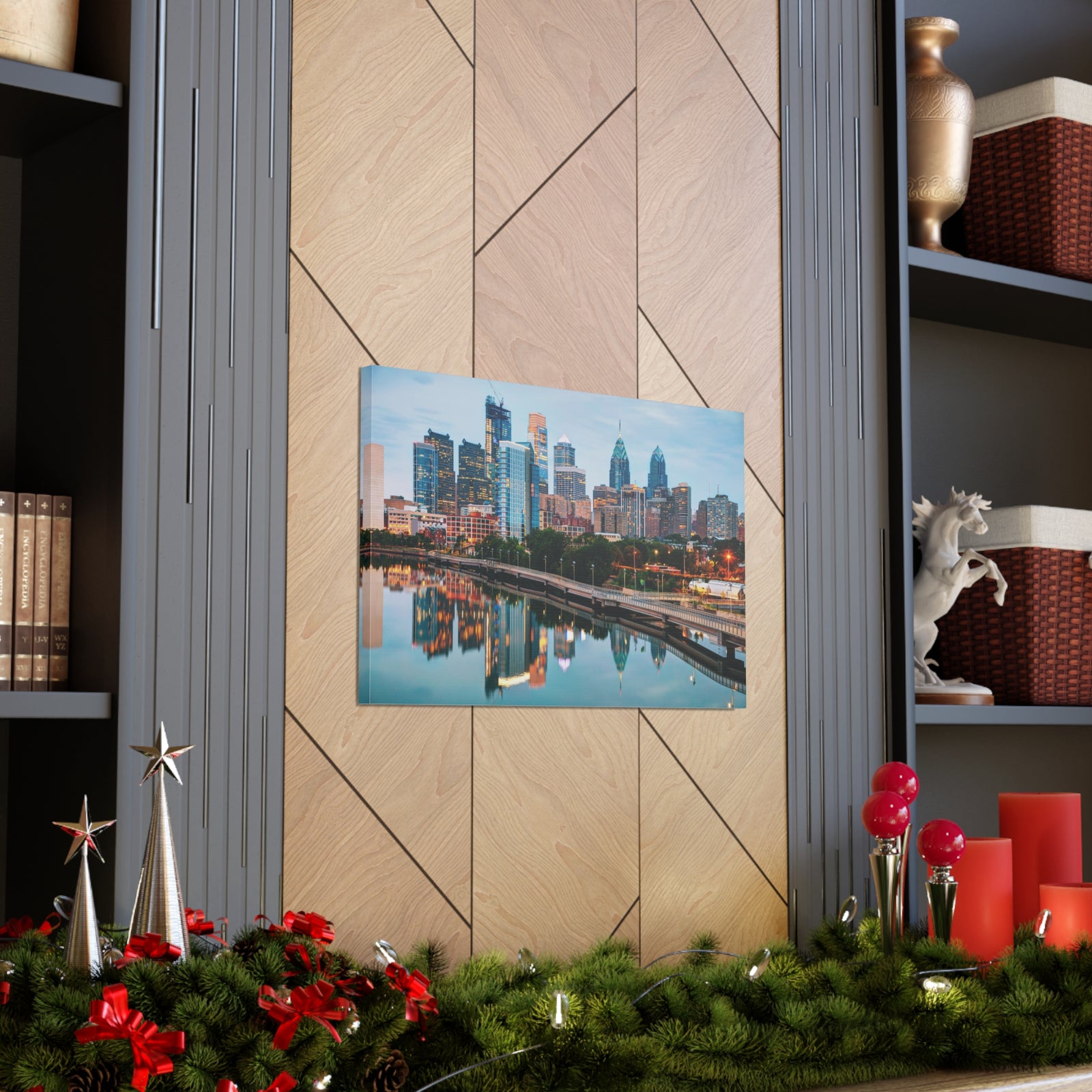 Philadelphia Daytime Skyline Canvas Artwork High-Quality Breathtaking Stunning Cityscape for Home Decor Ready to Hang-Express Your Love Gifts