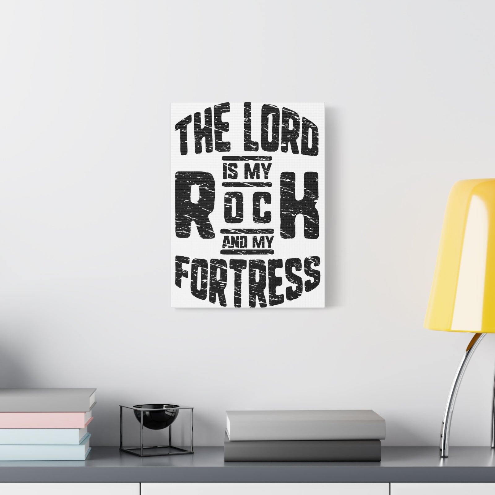 Scripture Walls Psalms 18:2 Lord My Rock and Fortress Bible Verse Canvas Christian Wall Art Ready to Hang Unframed-Express Your Love Gifts