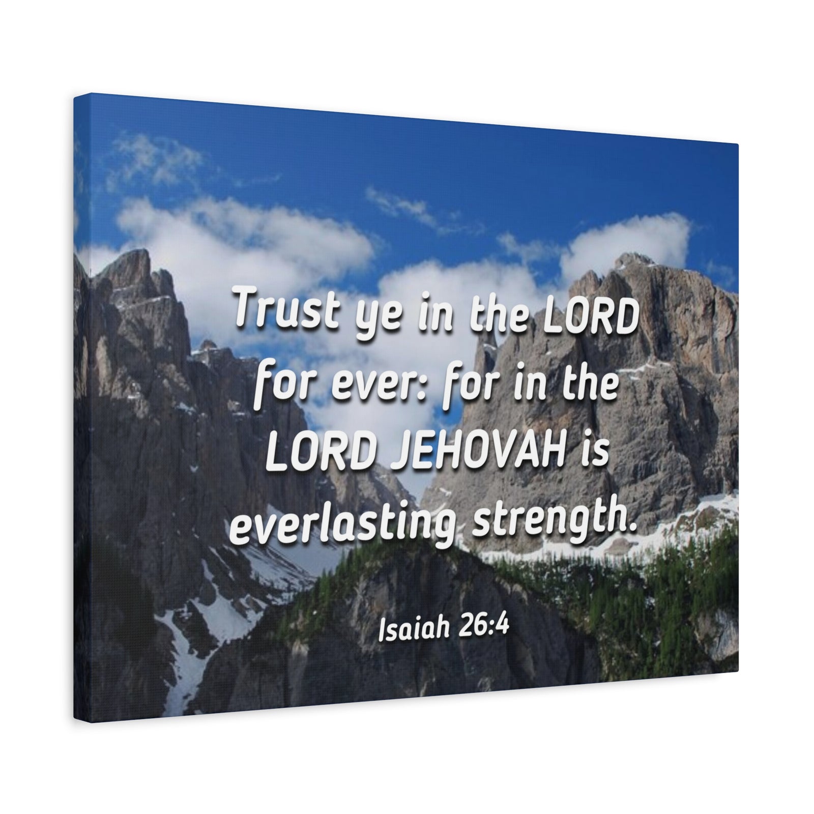 Scripture Canvas Everlasting Strength Isaiah 26:4 Christian Wall Art Bible Verse Print Ready to Hang-Express Your Love Gifts