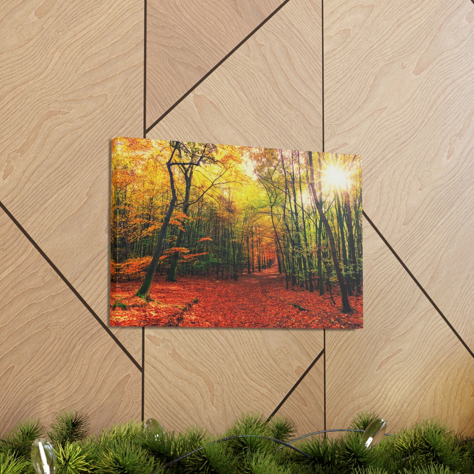 Autumn Forest is Beautiful Forest Floral Nature Photography Canvas Wall Art for Home Decor Ready-to-Hang-Express Your Love Gifts