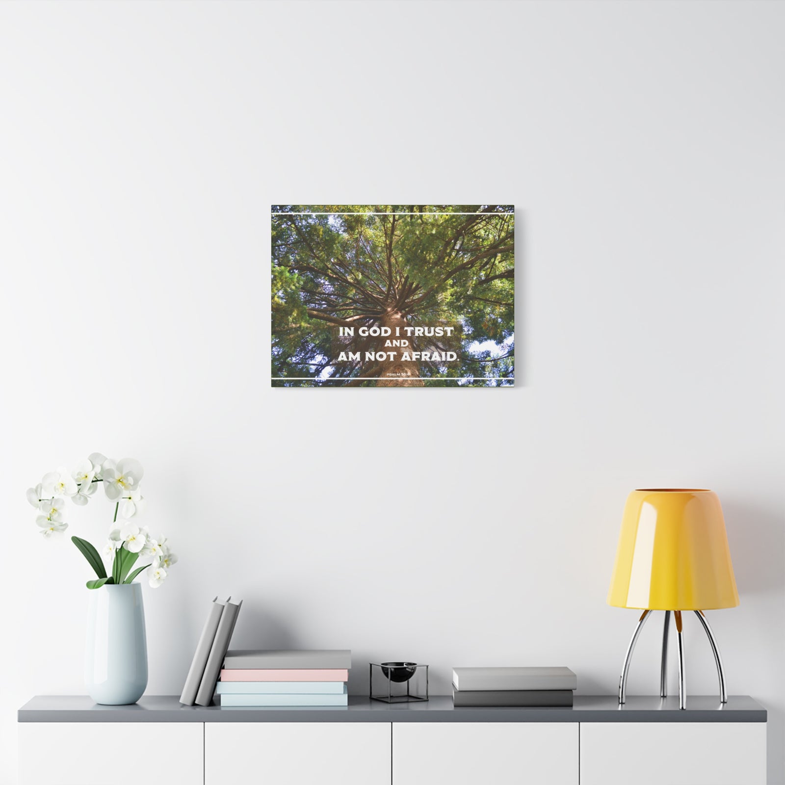 Scripture Walls In God I Trust Psalm 56:4 Bible Verse Canvas Christian Wall Art Ready to Hang-Express Your Love Gifts