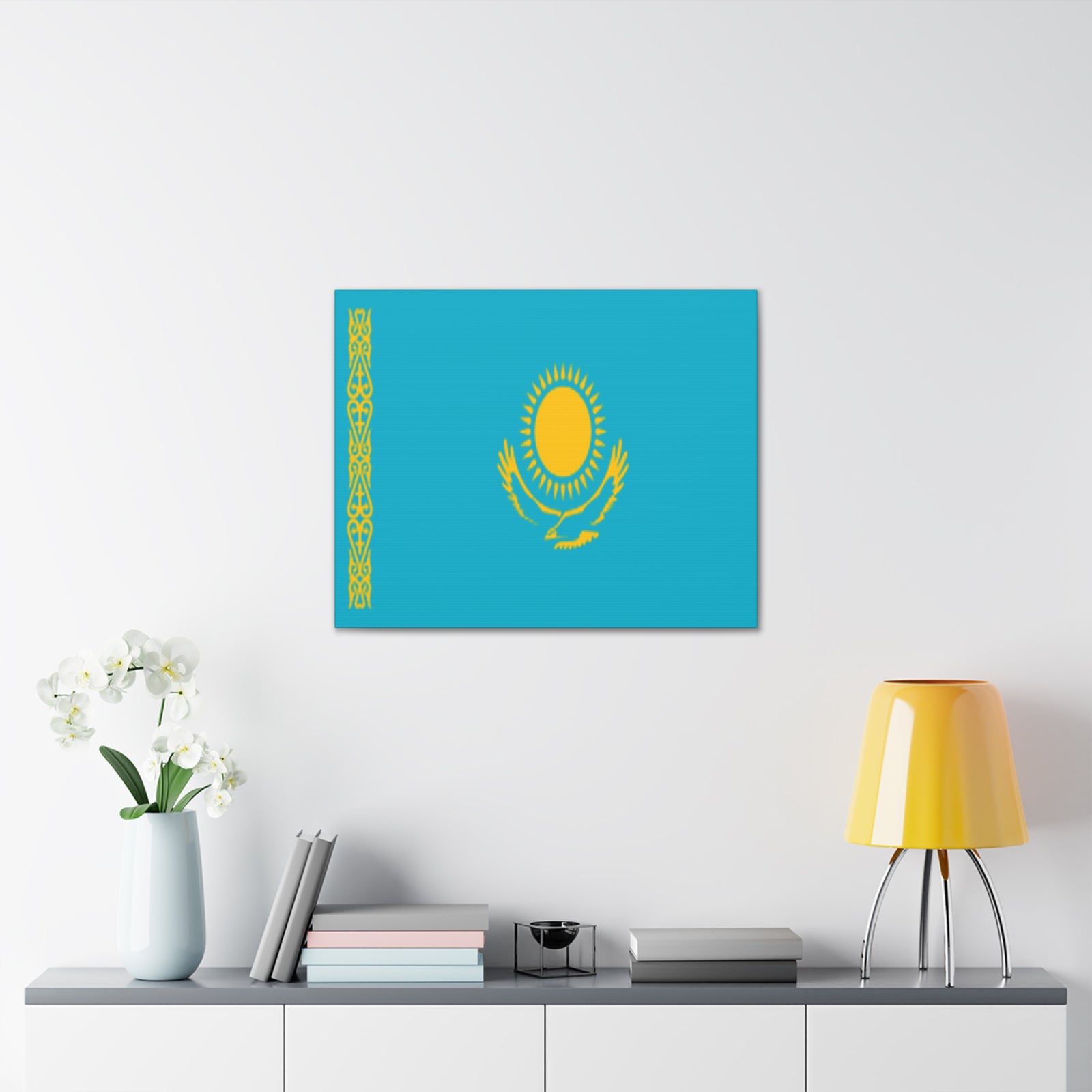 Kazakhstan Country Flag Canvas Vibrant Wall Art Unframed Home Decor-Express Your Love Gifts