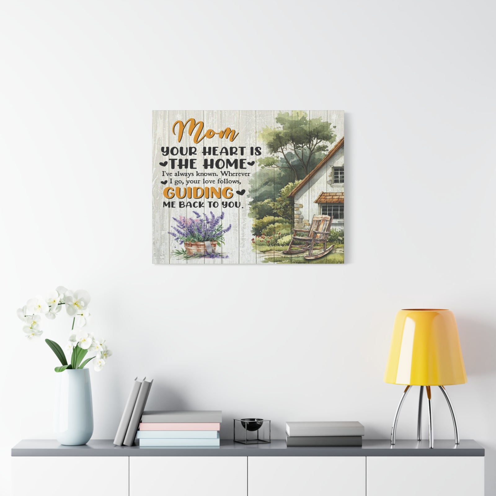 To Mom Heart is The Home Inspirational Quote – Elegant Home Décor-Express Your Love Gifts