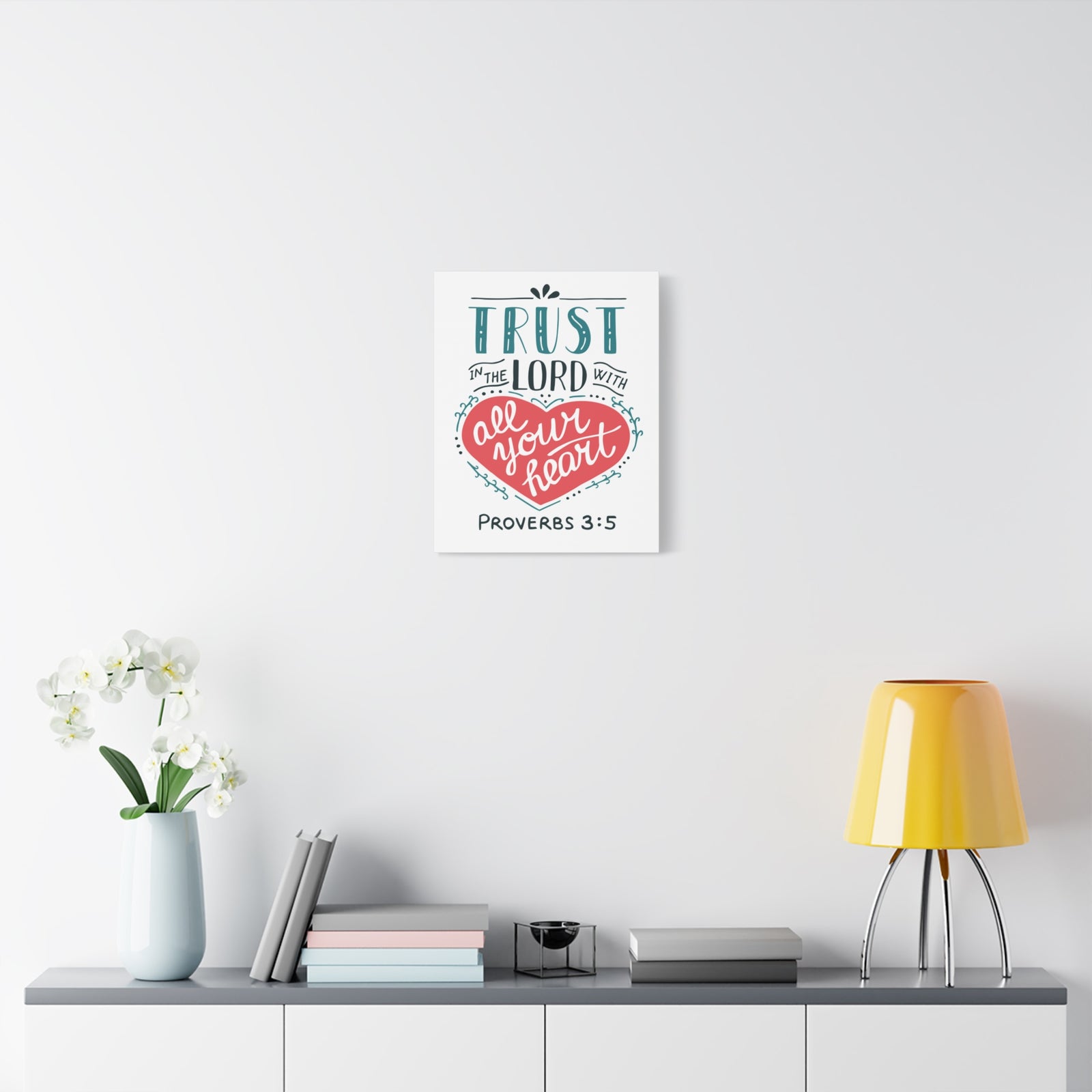 Scripture Canvas Trust In The Lord Proverbs 3:5 Christian Wall Art Bible Verse Print Ready To Hang-Express Your Love Gifts