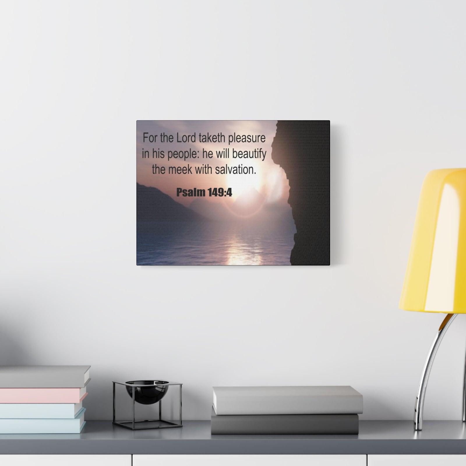 Scripture Canvas Beutify the Meek Psalm 149:4 Christian Wall Art Bible Verse Print Ready to Hang-Express Your Love Gifts