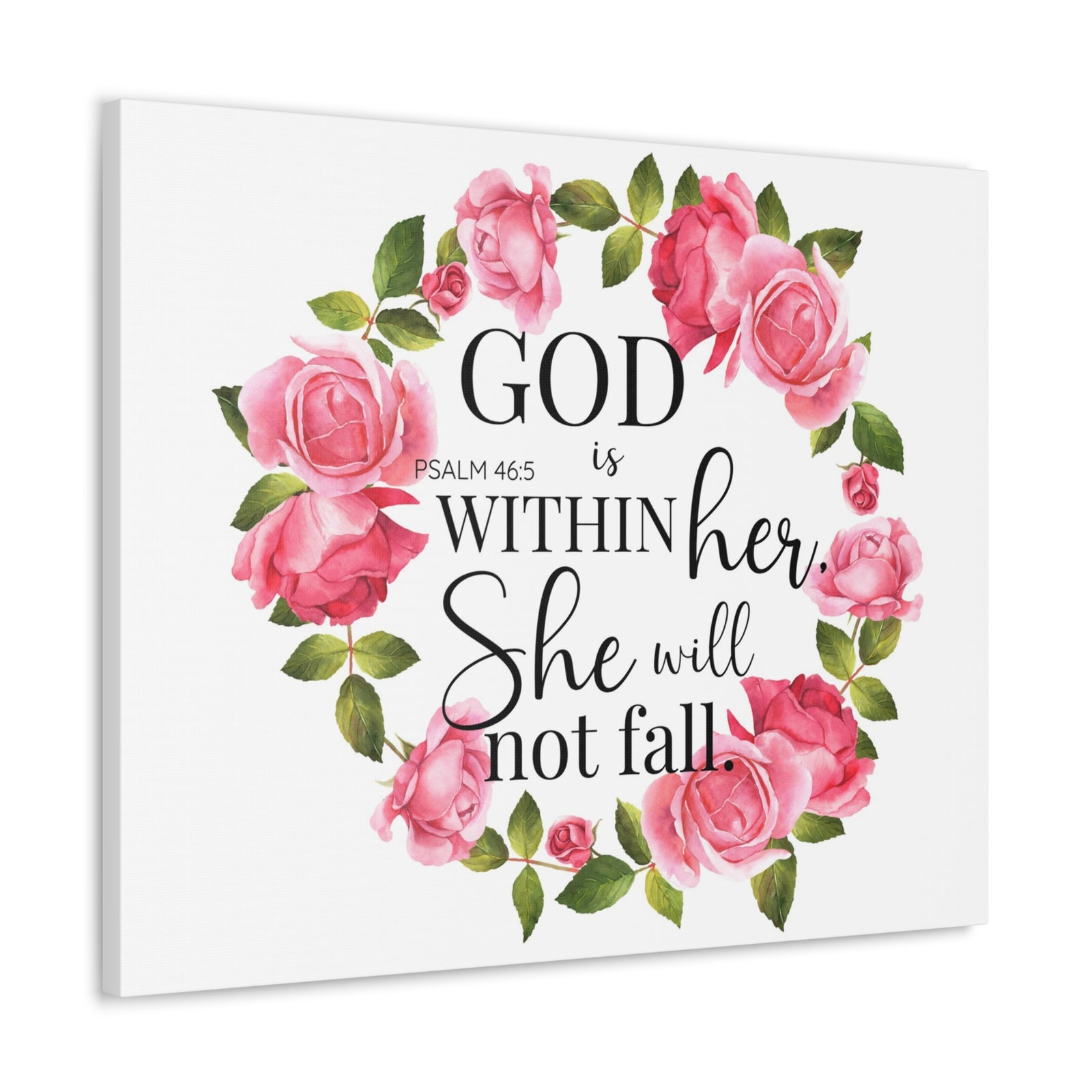 Scripture Walls Psalm 46:5 God is Within Her Bible Verse Canvas Christian Wall Art Ready to Hang Unframed-Express Your Love Gifts