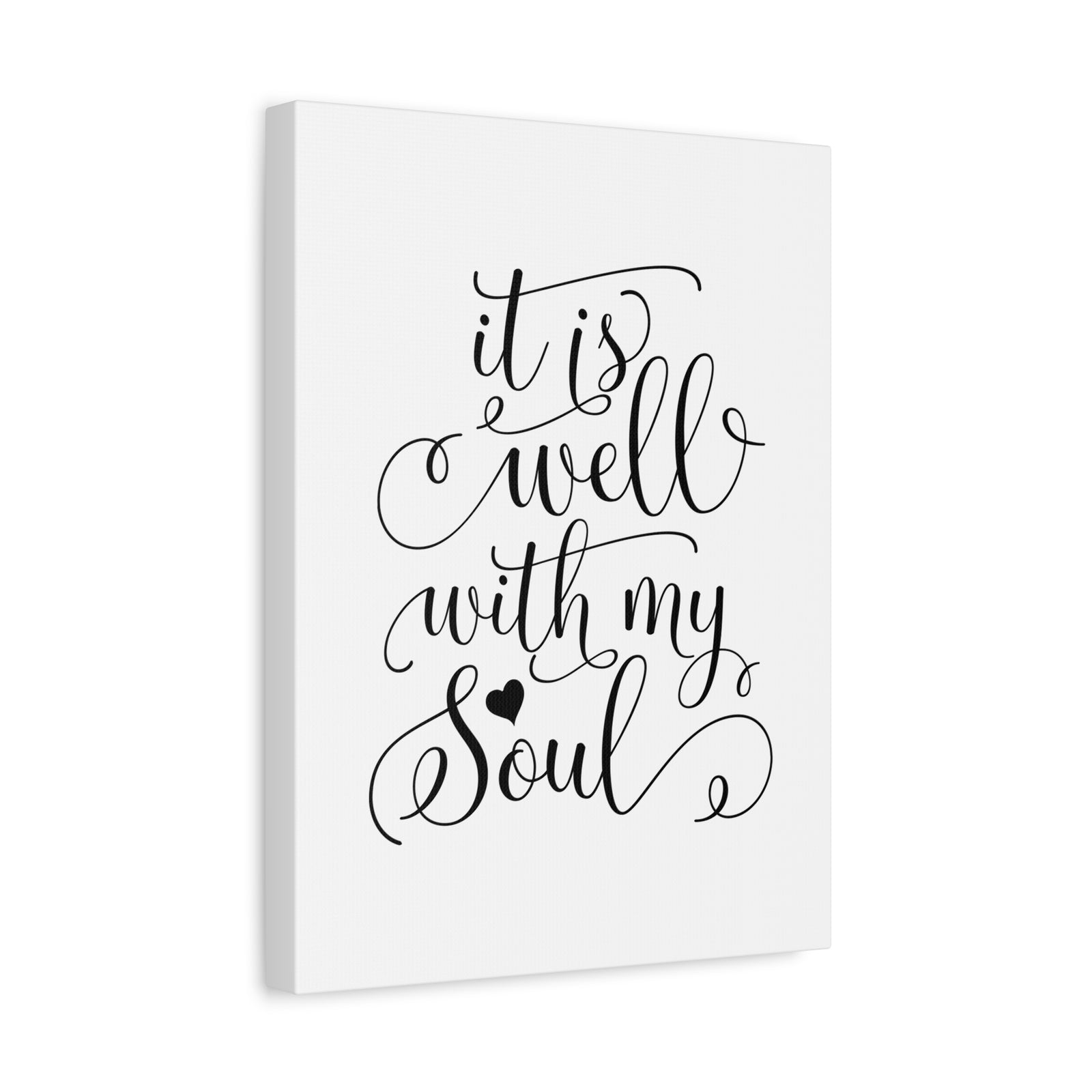Scripture Canvas It Is Well With My Soul Psalm 42:7 Heart Christian Wall Art Bible Verse Print Ready to Hang-Express Your Love Gifts