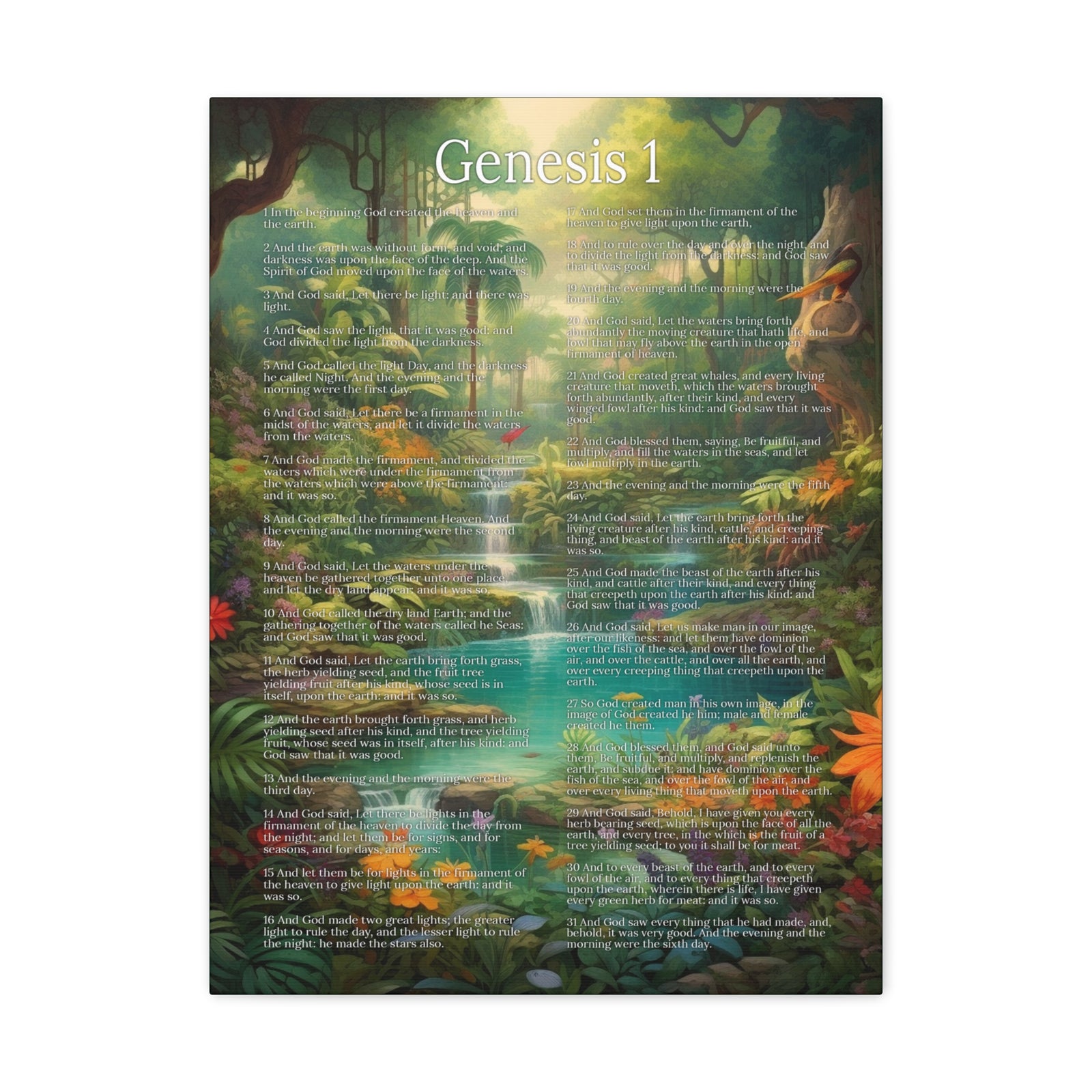 Scripture Walls Genesis 1 Chapter In the Beginning Christian Wall Art Print Ready to Hang Unframed-Express Your Love Gifts