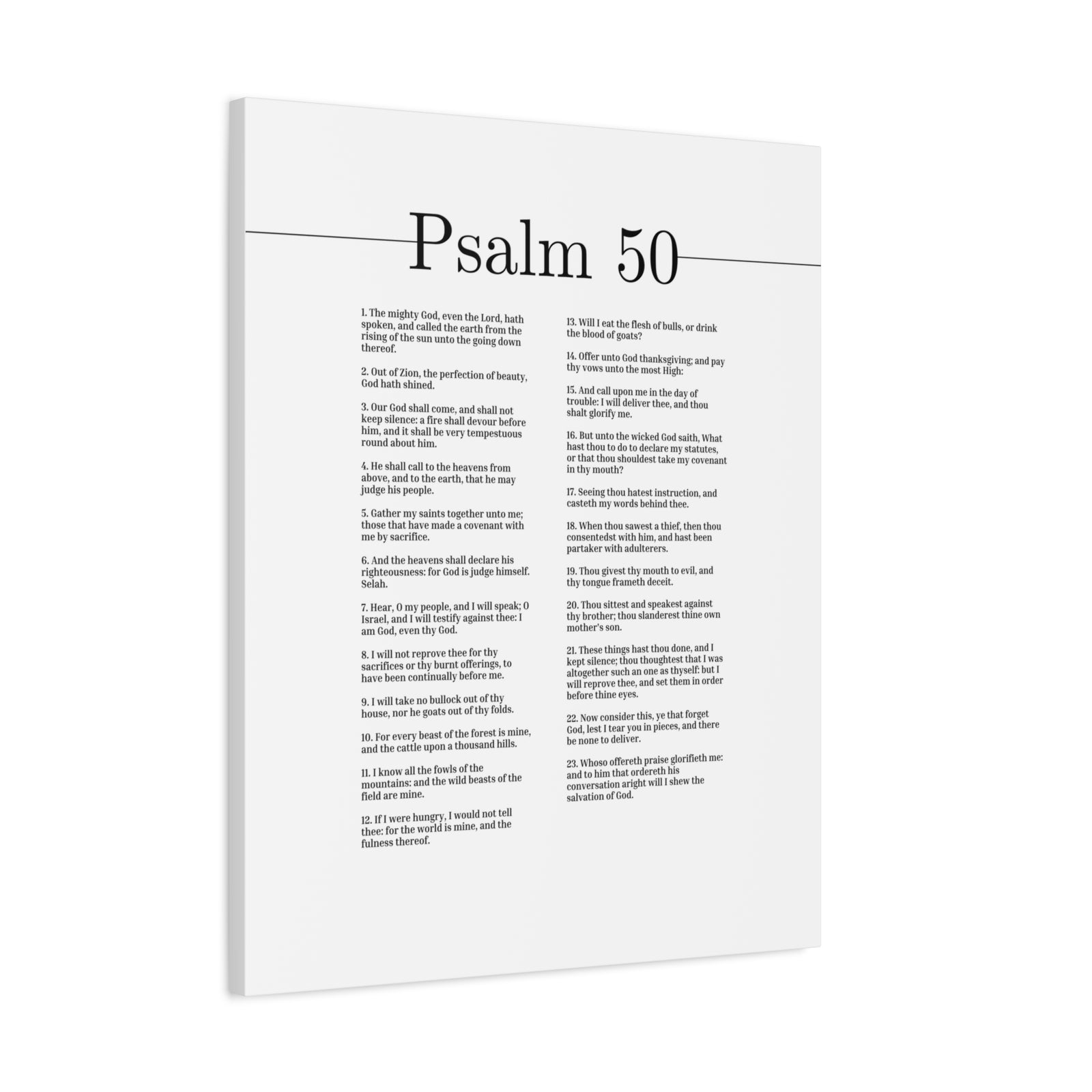 Scripture Canvas Our God Shall Come Psalm 50 Christian Wall Art Bible Verse Print Ready to Hang-Express Your Love Gifts