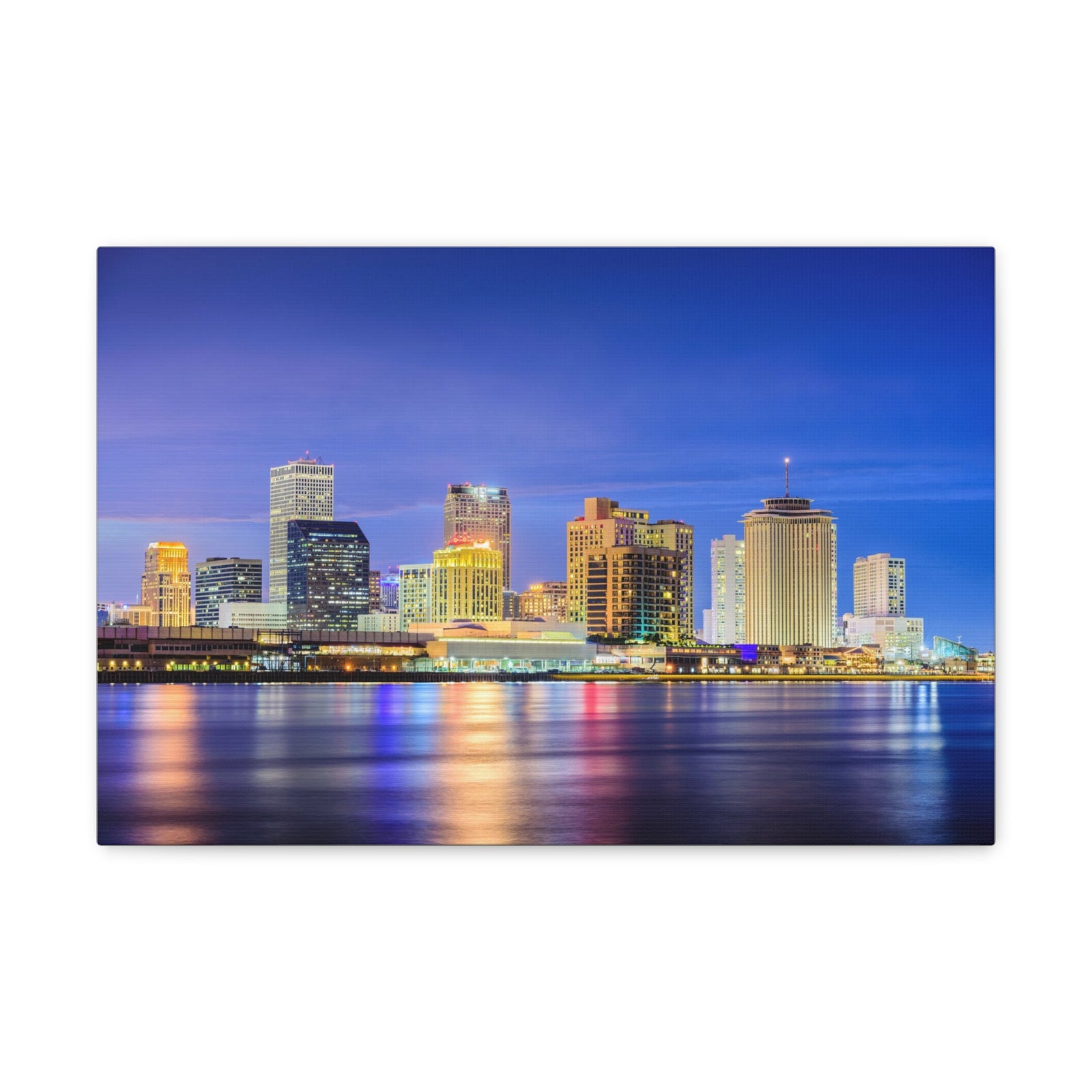 New Orleans Night Skyline Canvas Artwork High-Quality Breathtaking Stunning Cityscape for Home Decor Ready to Hang-Express Your Love Gifts