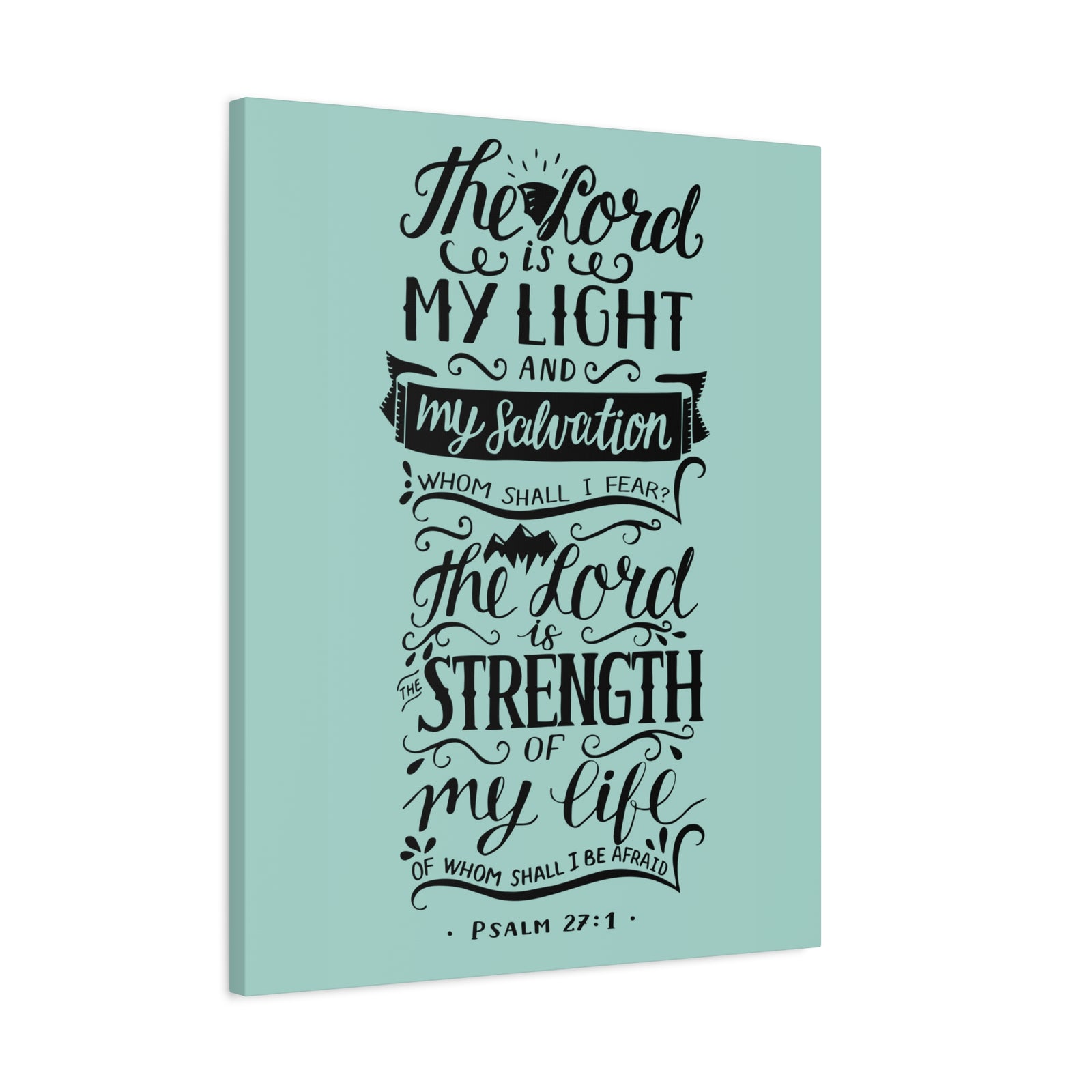 Scripture Canvas The Lord Is My Light Psalm 27 :1 Christian Wall Art Bible Verse Print Ready To Hang-Express Your Love Gifts