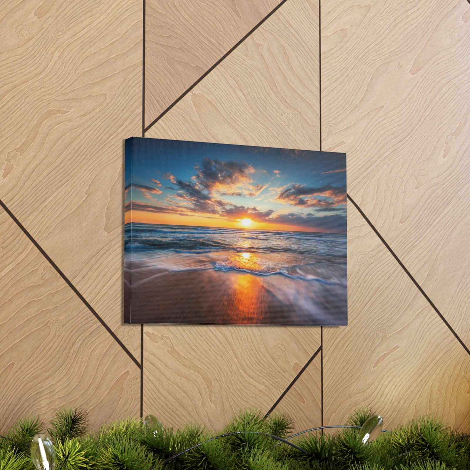 Sunrise Over The Sea Ocean Canvas Wall Art for Home Decor Ready-to-Hang-Express Your Love Gifts