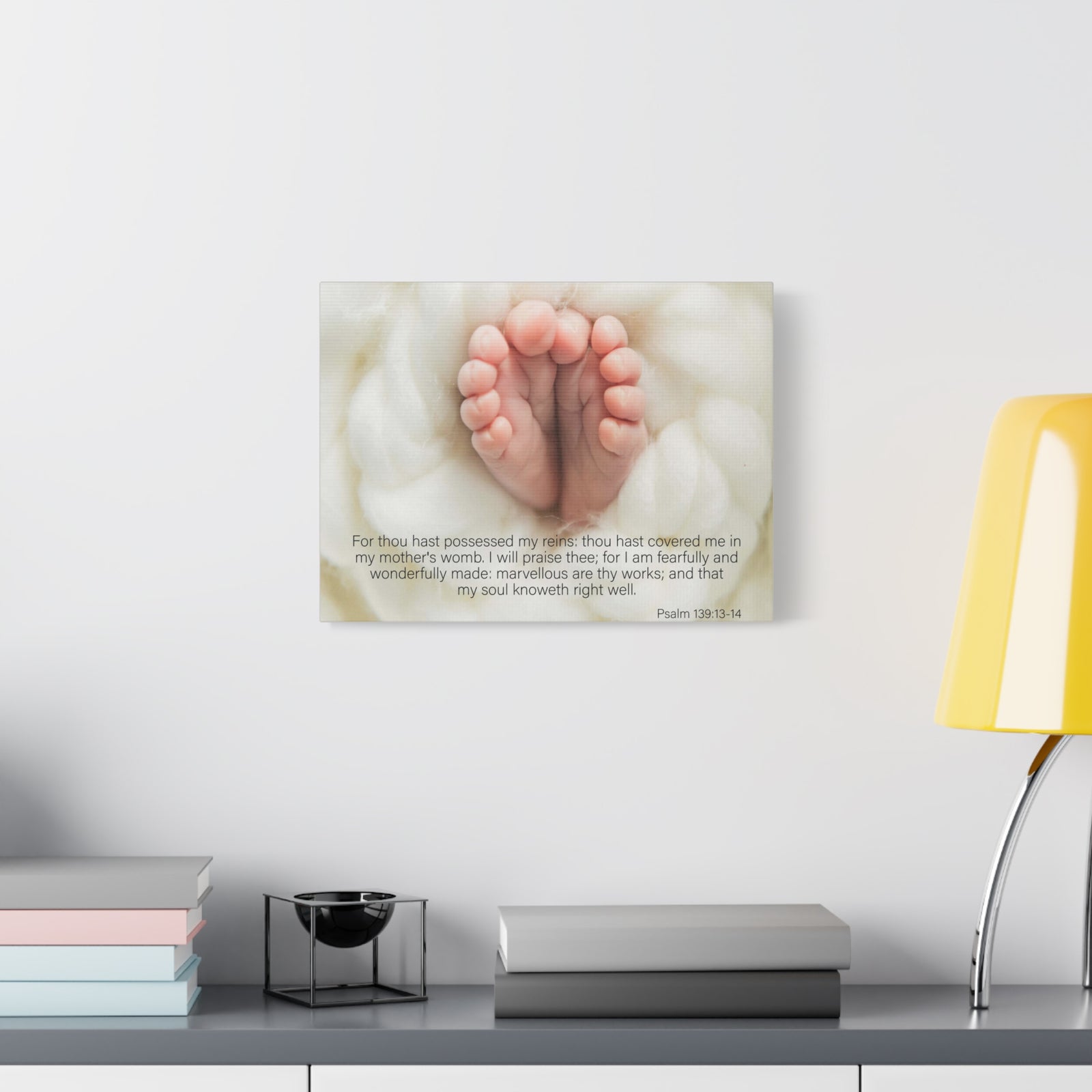 Bible Verse Canvas Fearfully and Wonderfully Made Psalm 139:13-14 KJV Wall Art Christian Home Decor-Express Your Love Gifts