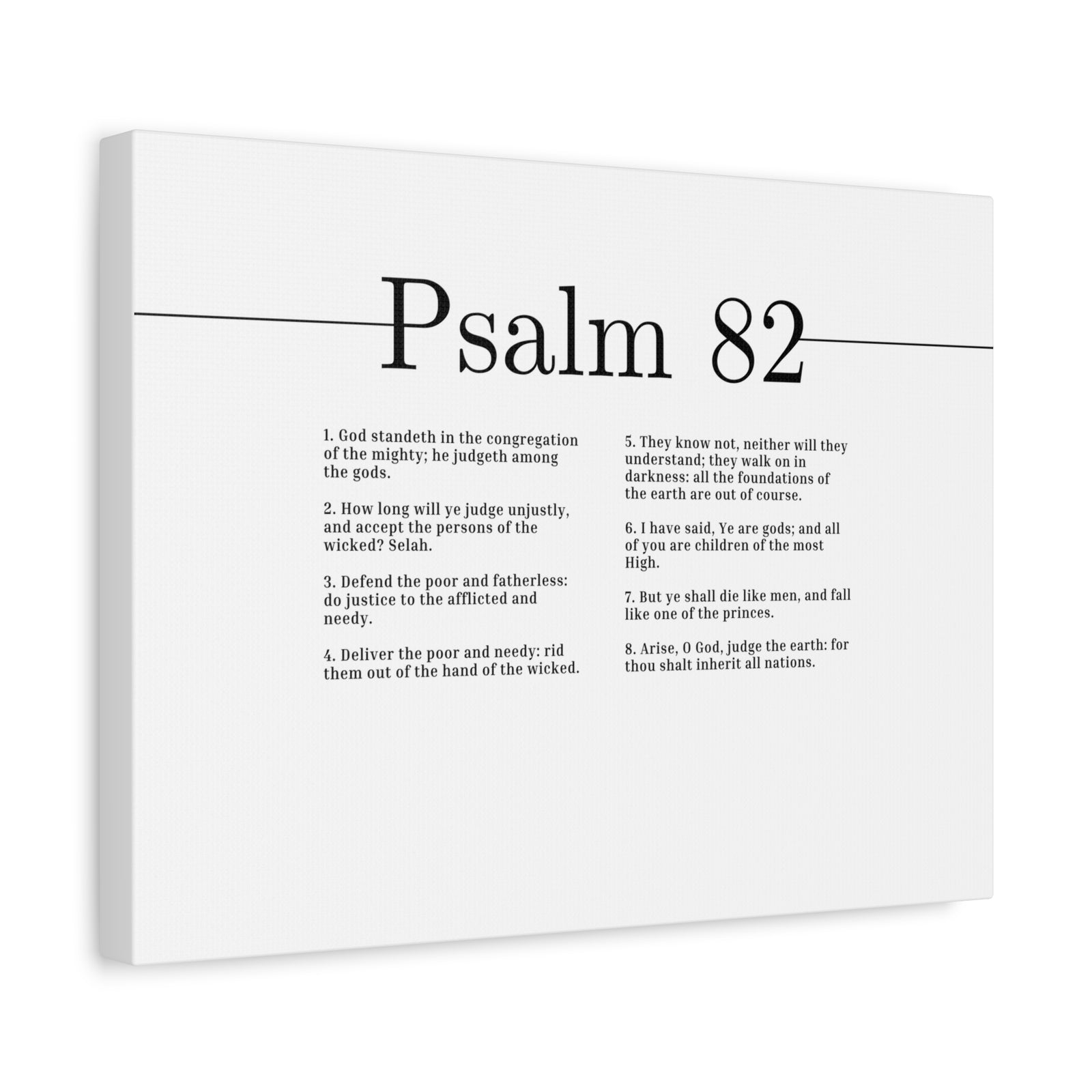 Scripture Canvas Arise, O God Psalm 82 Christian Wall Art Bible Verse Print Ready to Hang-Express Your Love Gifts
